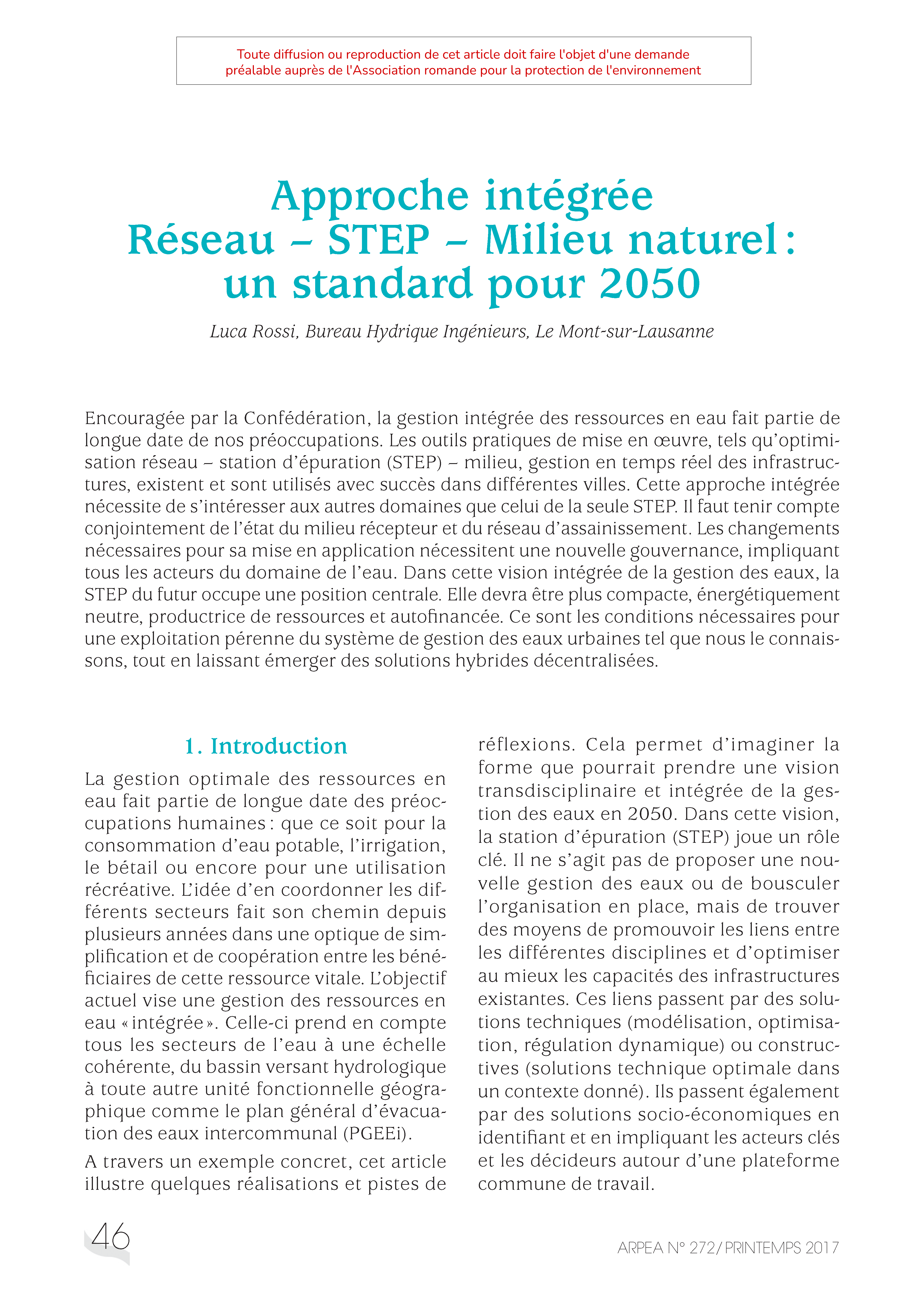 Approche intégrée Réseau – STEP – Milieu naturel : un standard pour 2050
