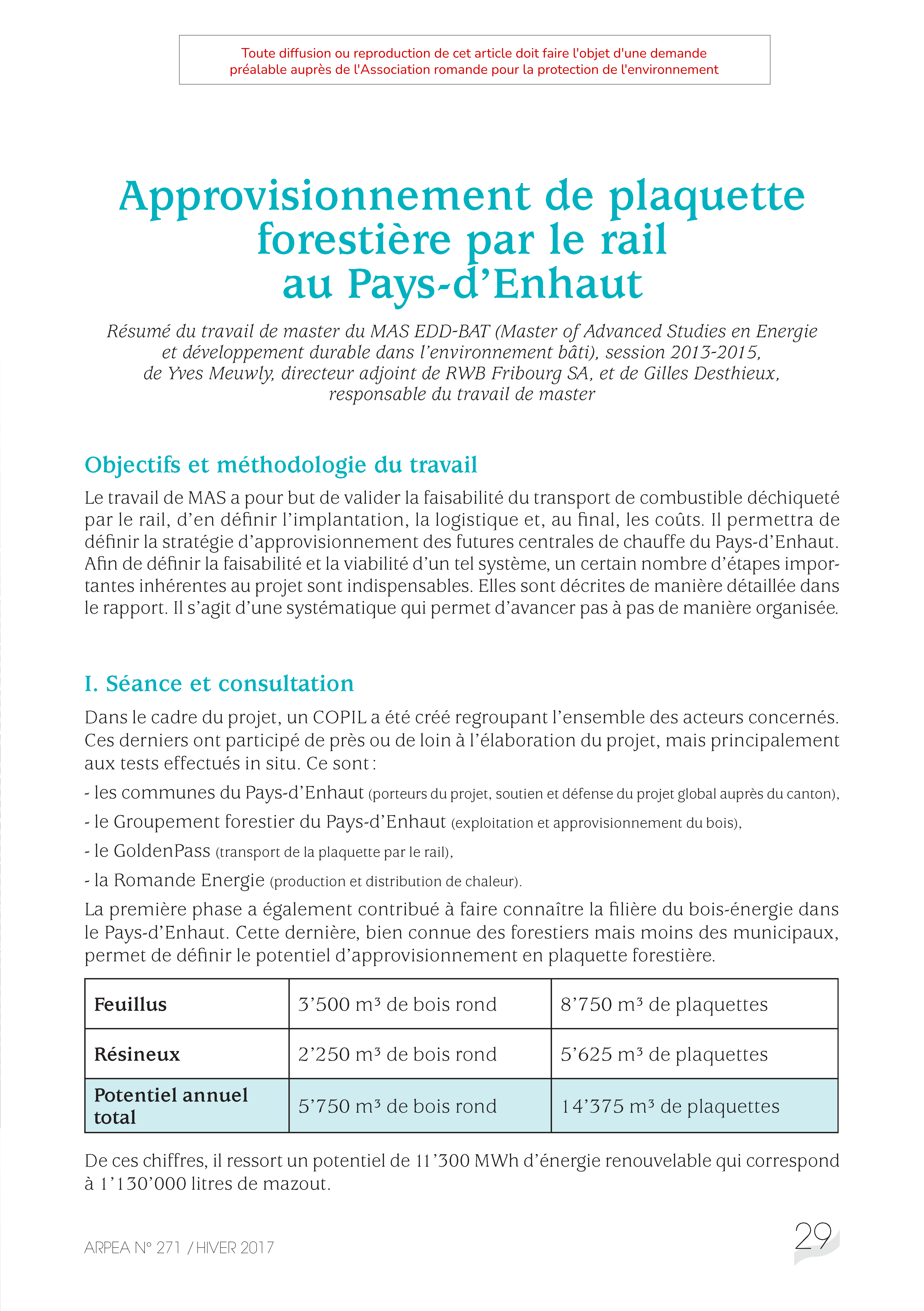 Approvisionnement de plaquette forestière par le rail au Pays d’Enhaut