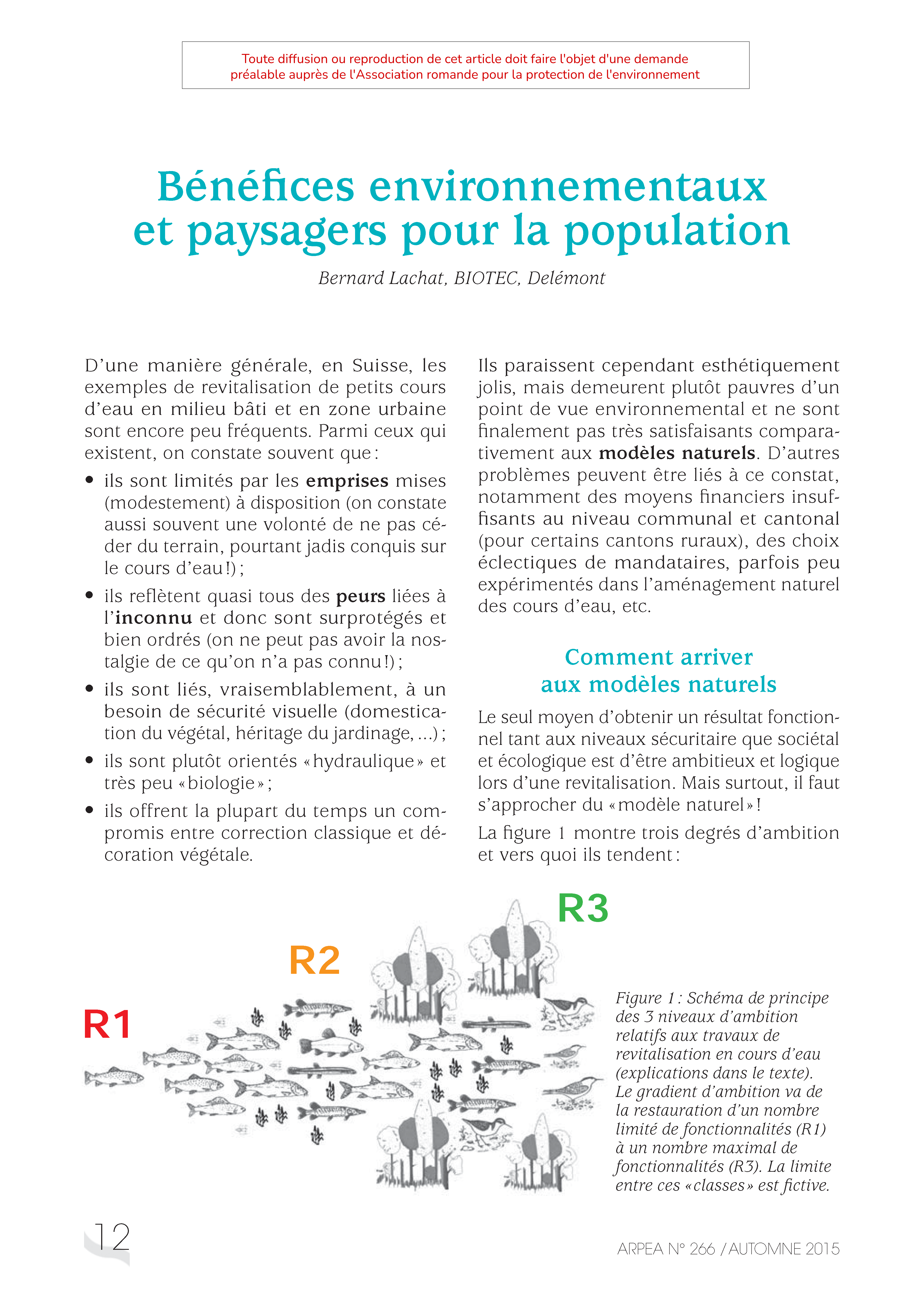Bénéfices environnementaux et paysagers pour la population