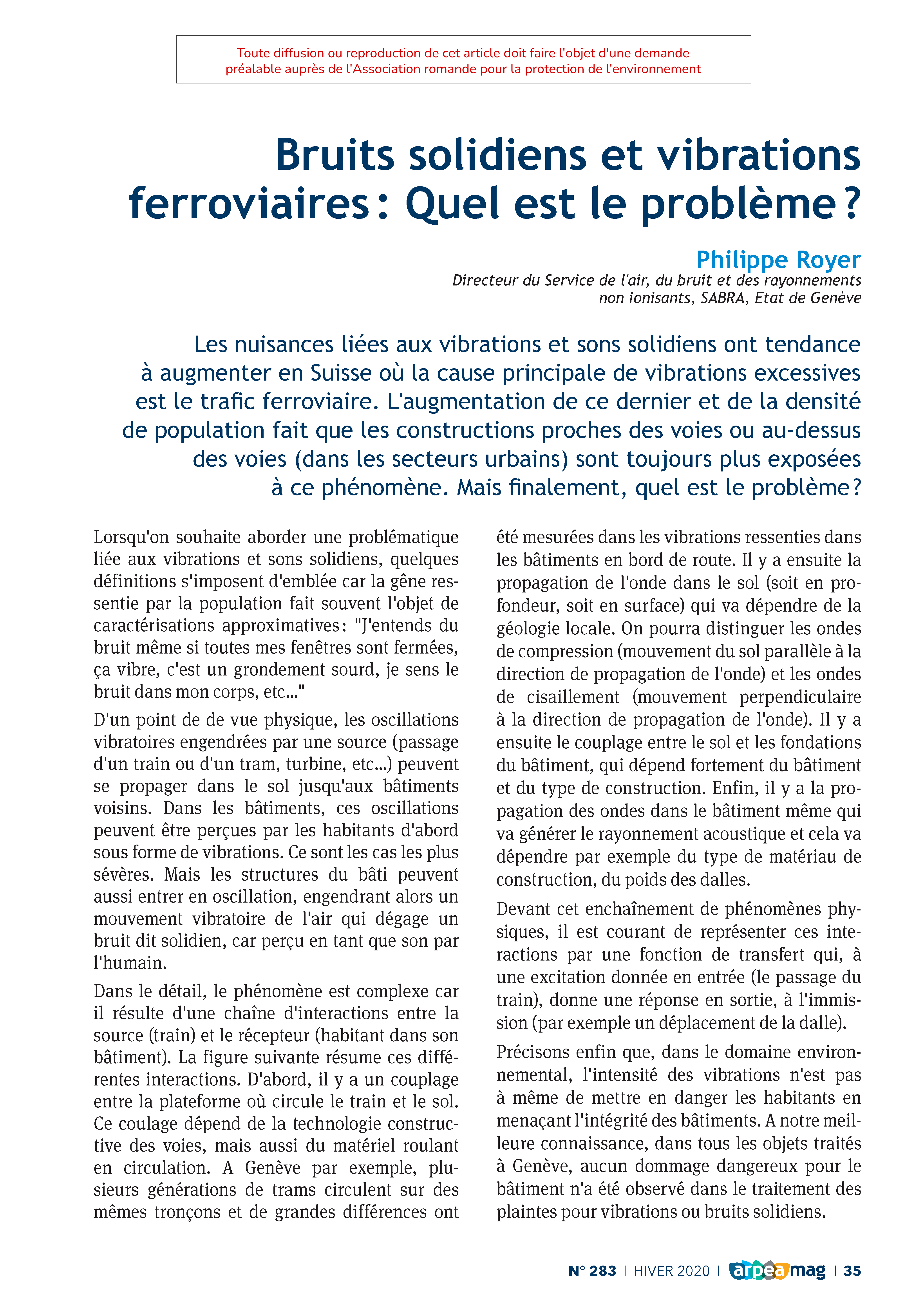 Bruits solidiens et vibrations ferroviaires : Quel est le problème ?
