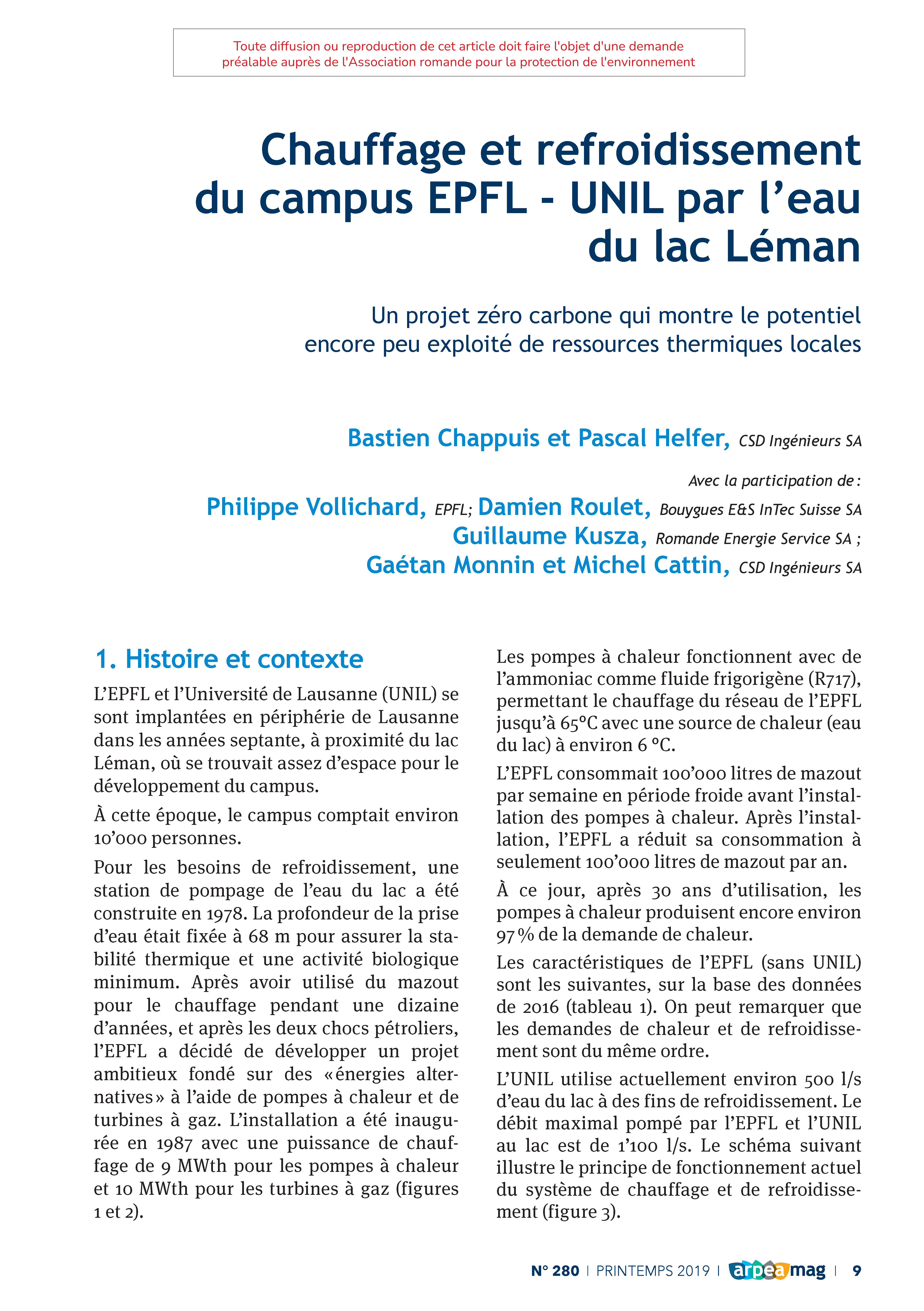 Chauffage et refroidissement du campus EPFL – UNIL par l’eau du lac Léman