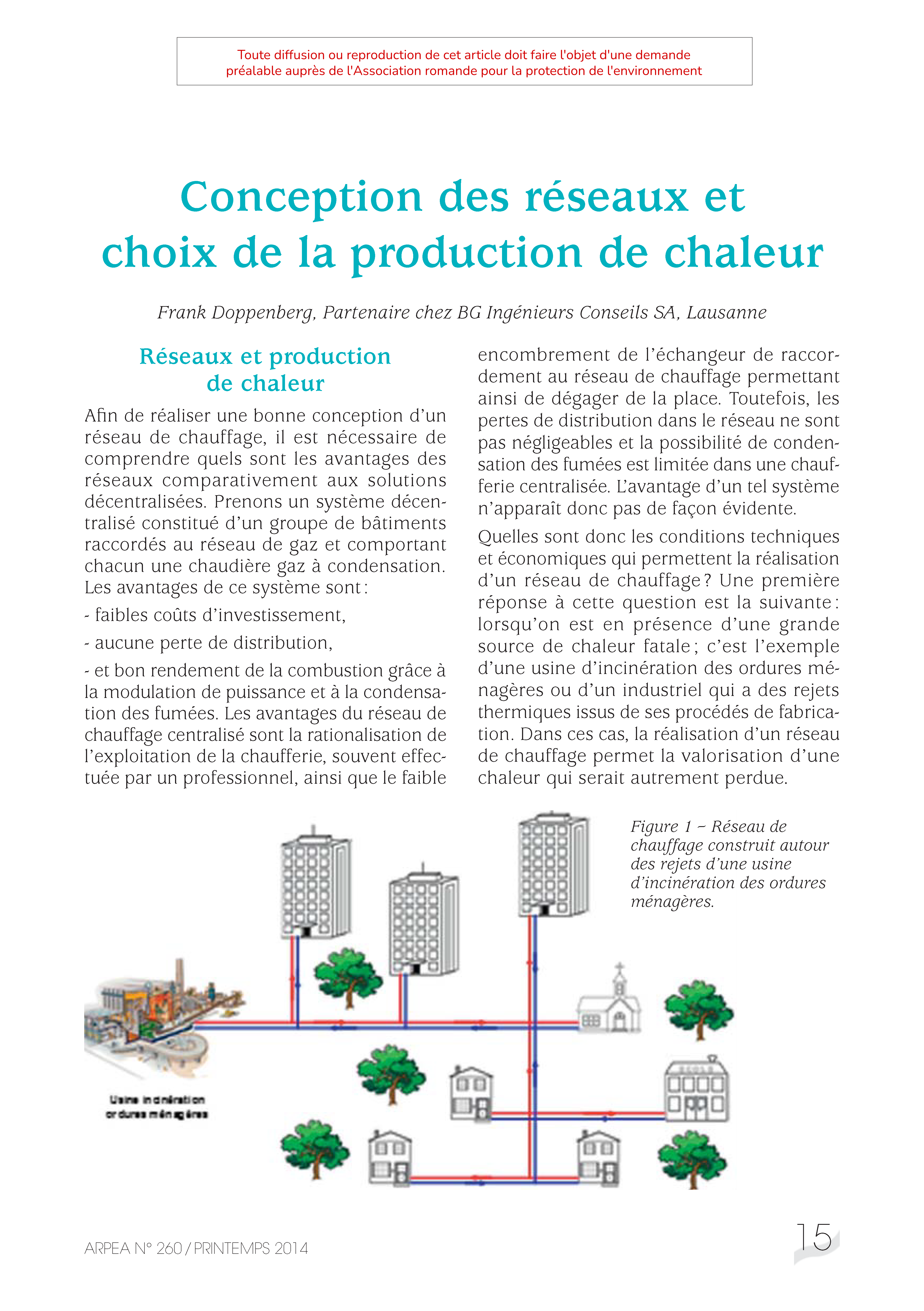 Conception des réseaux et choix de la production de chaleur