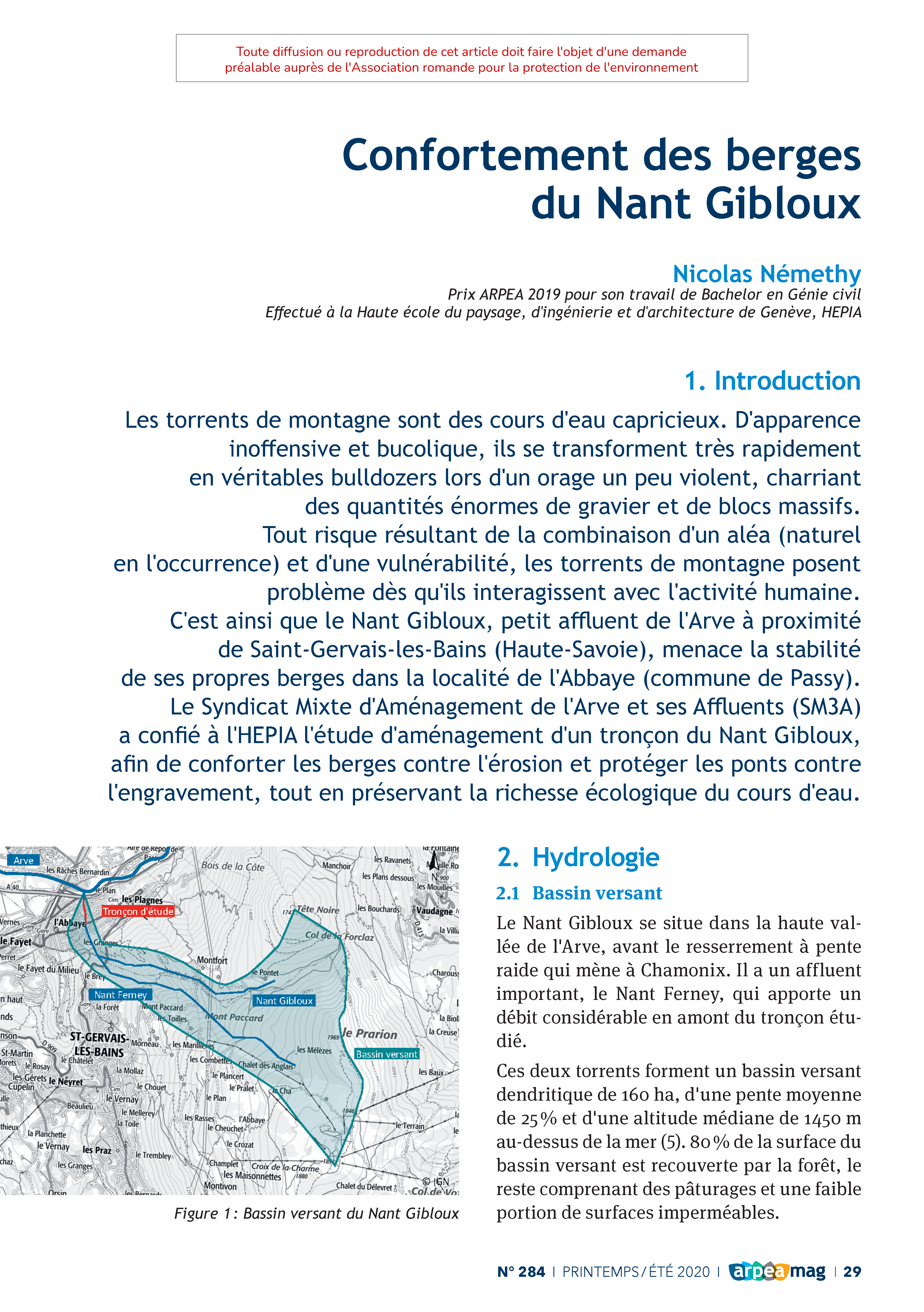Confortement des berges du Nant Gibloux