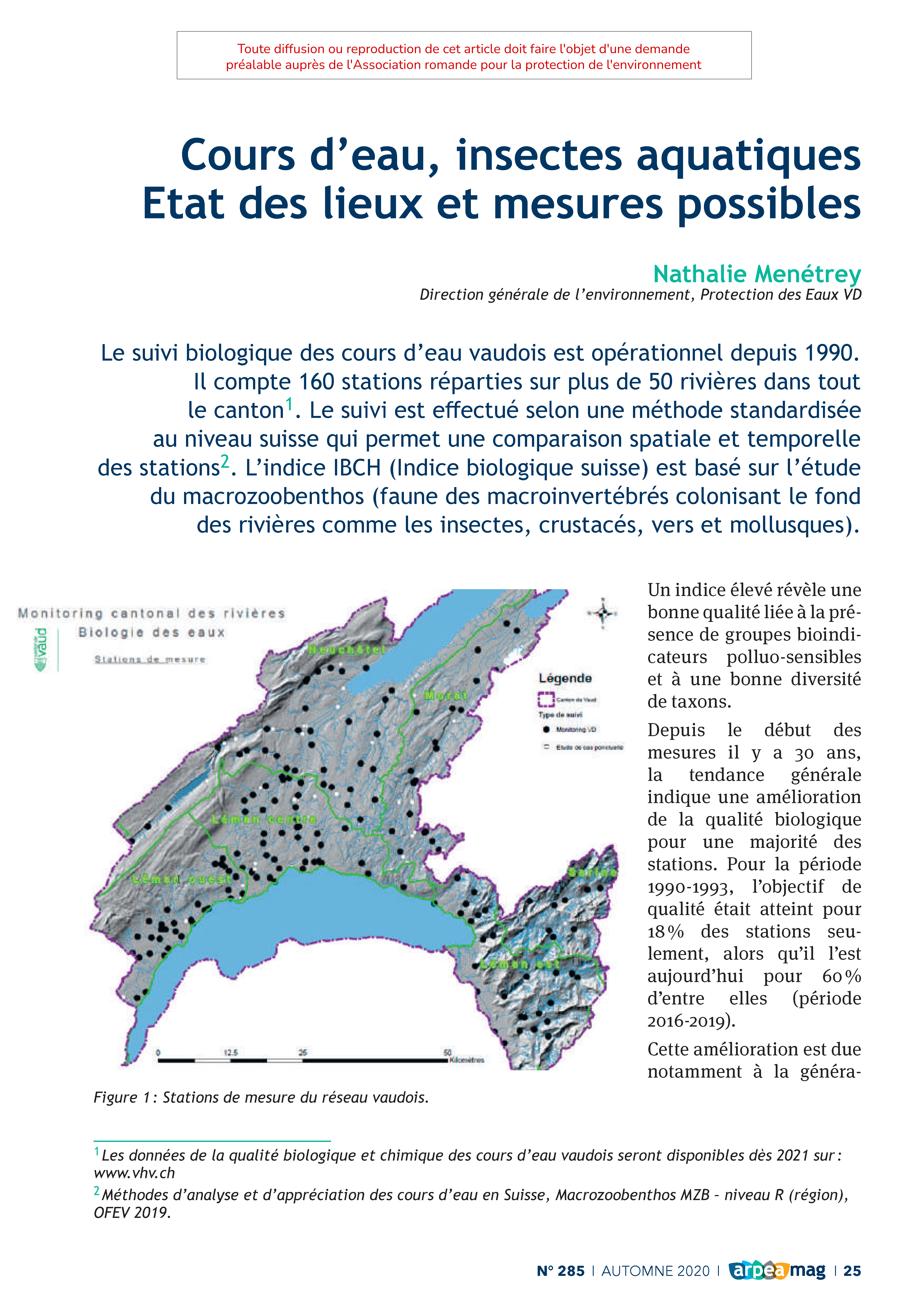 Cours d’eau, insectes aquatiques Etat des lieux et mesures possibles