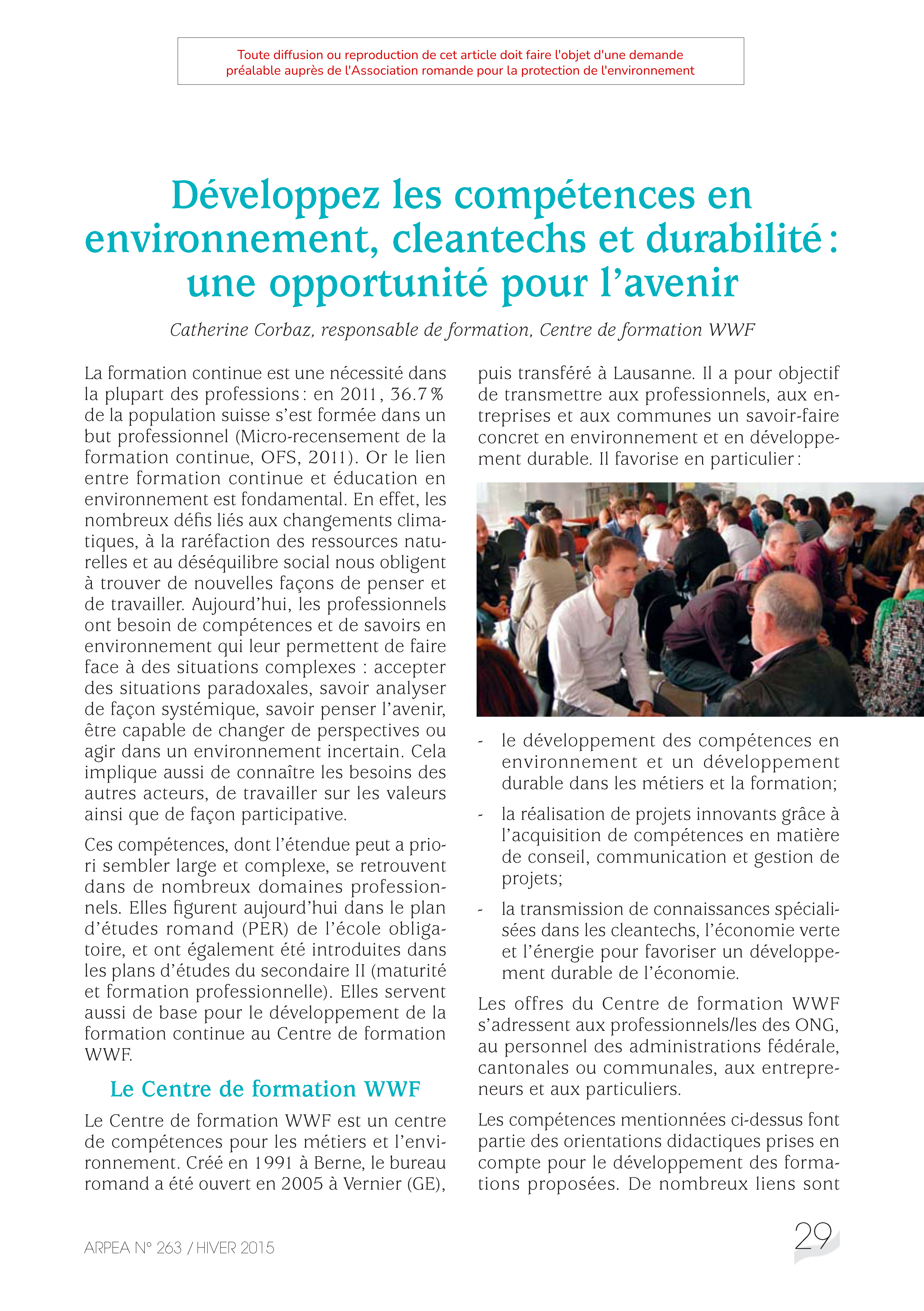 Développez les compétences en environnement, cleantechs et durabilité : une opportunité pour l’avenir