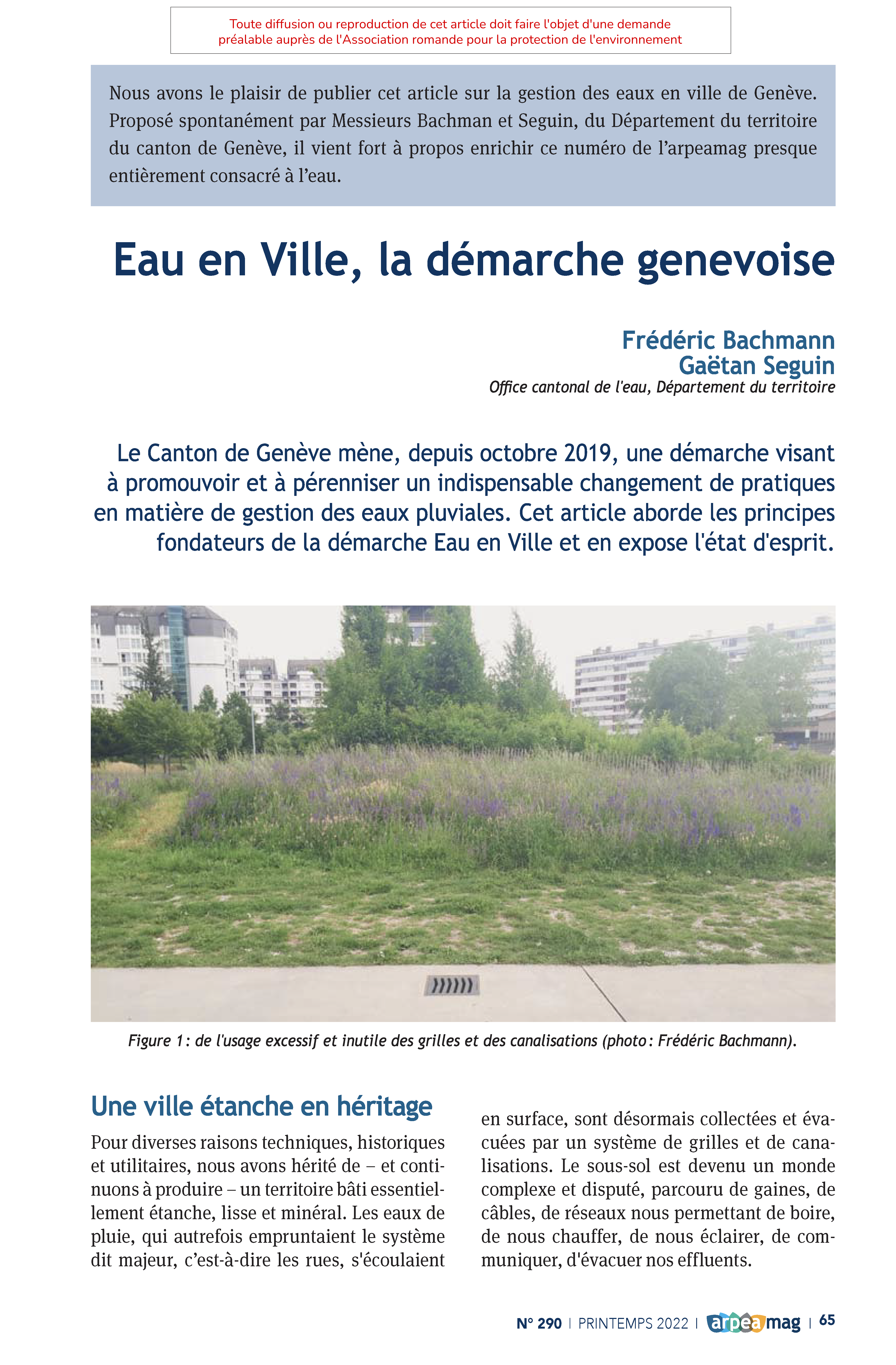 Eau en Ville, la démarche genevoise