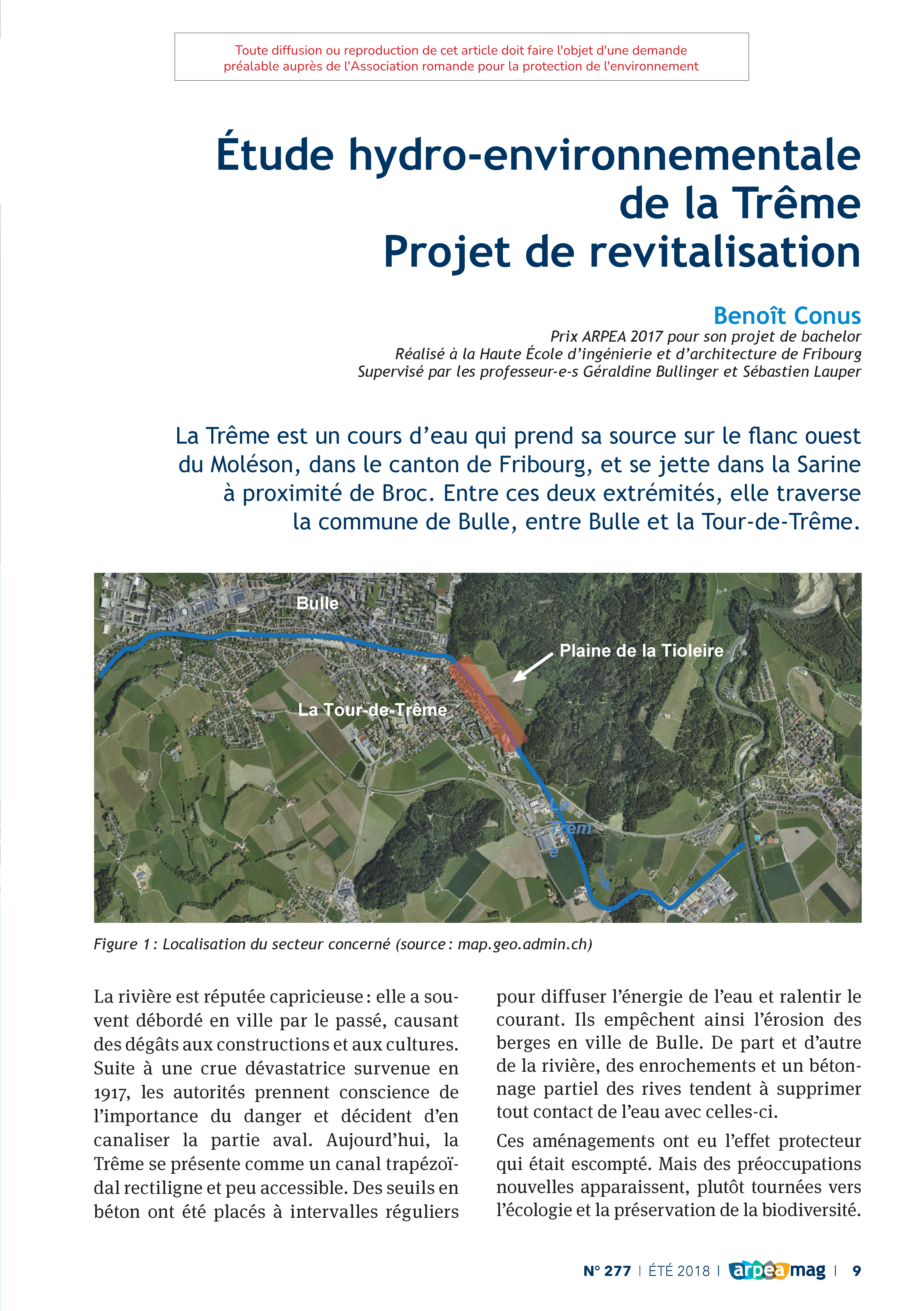 Étude hydro – environnementale de la Trême Projet de revitalisation