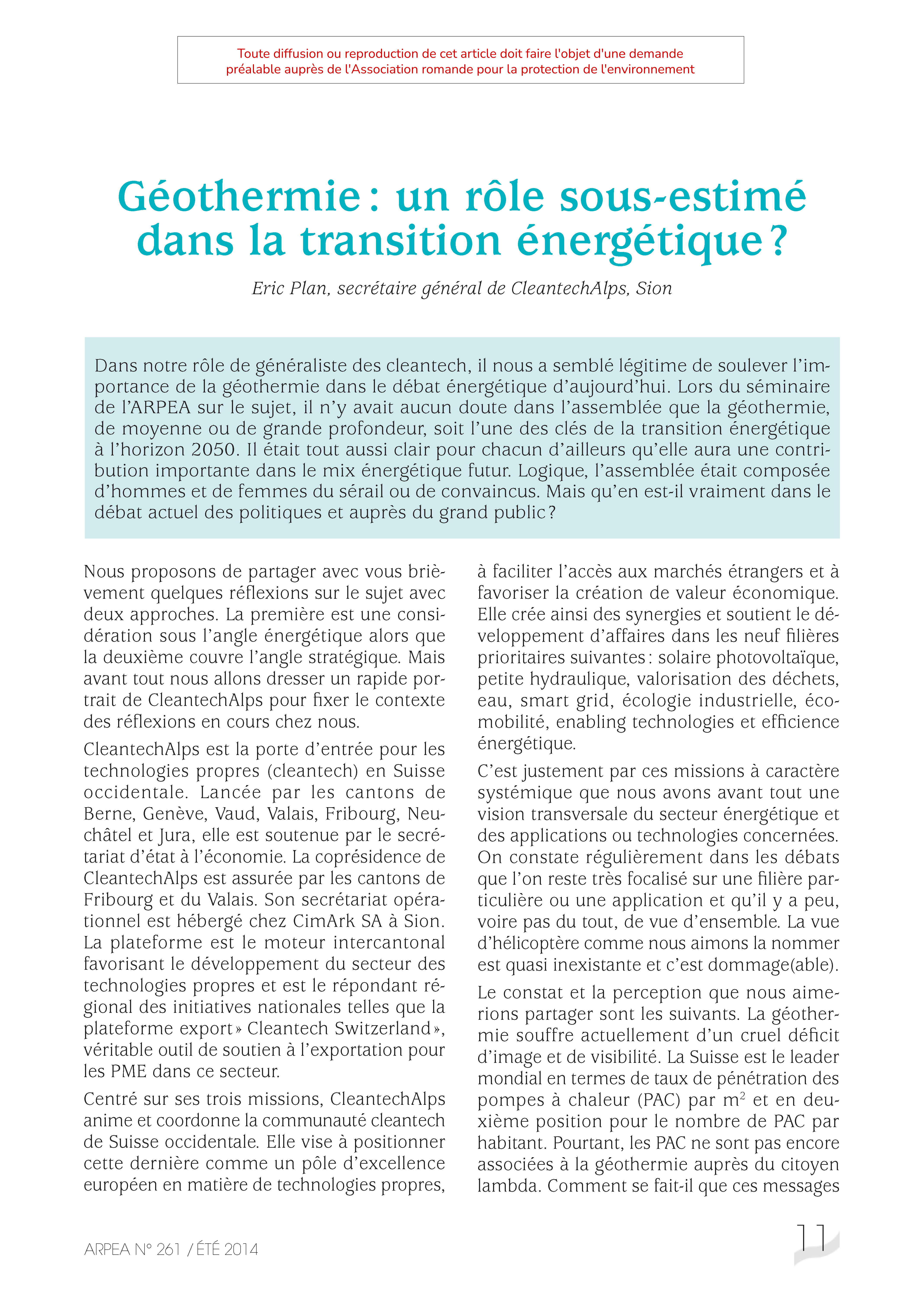 Géothermie: un rôle sous-estimé dans la transition énergétique ?