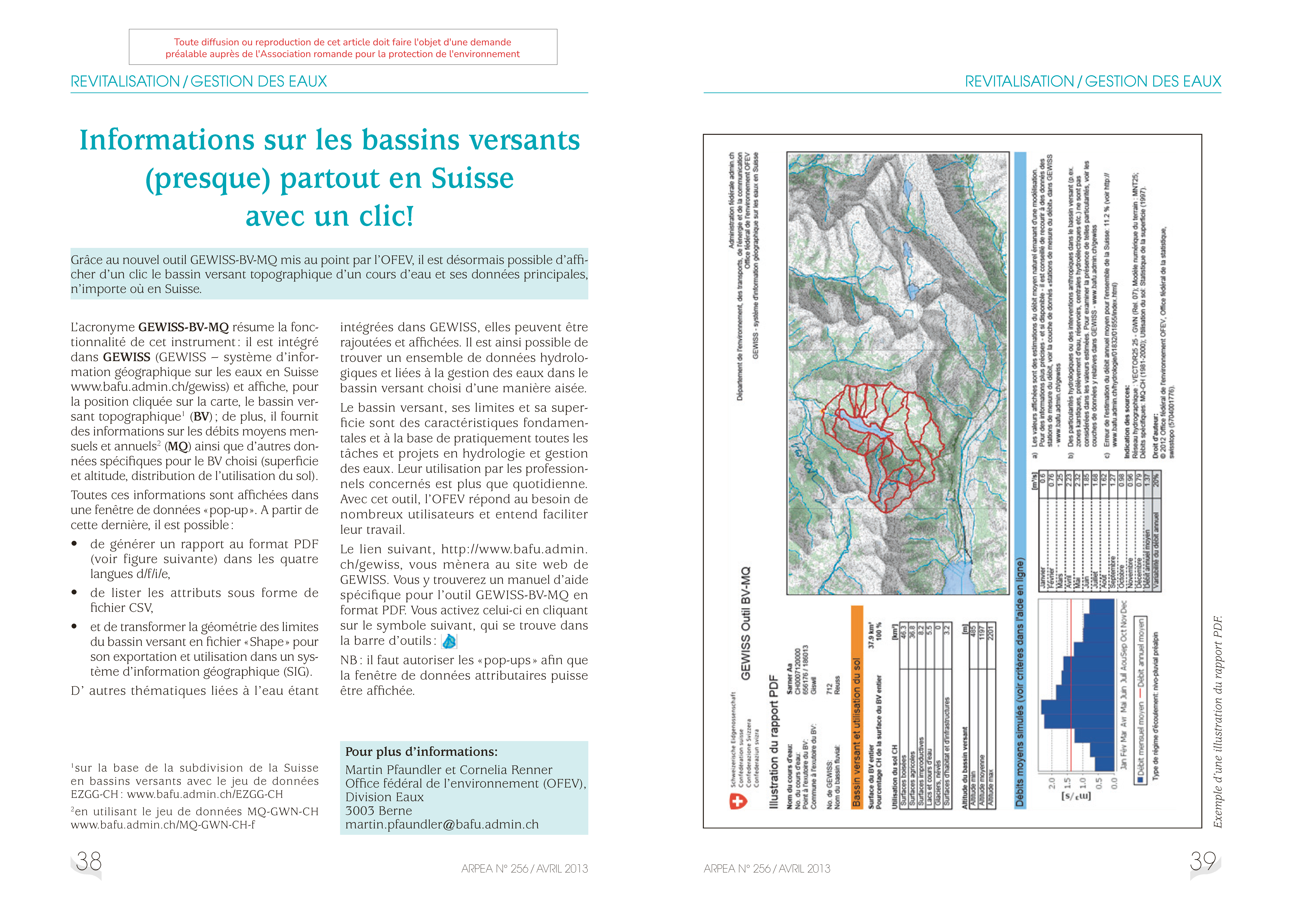 Informations sur les bassins versants (presque) partout en Suisse avec un clic !