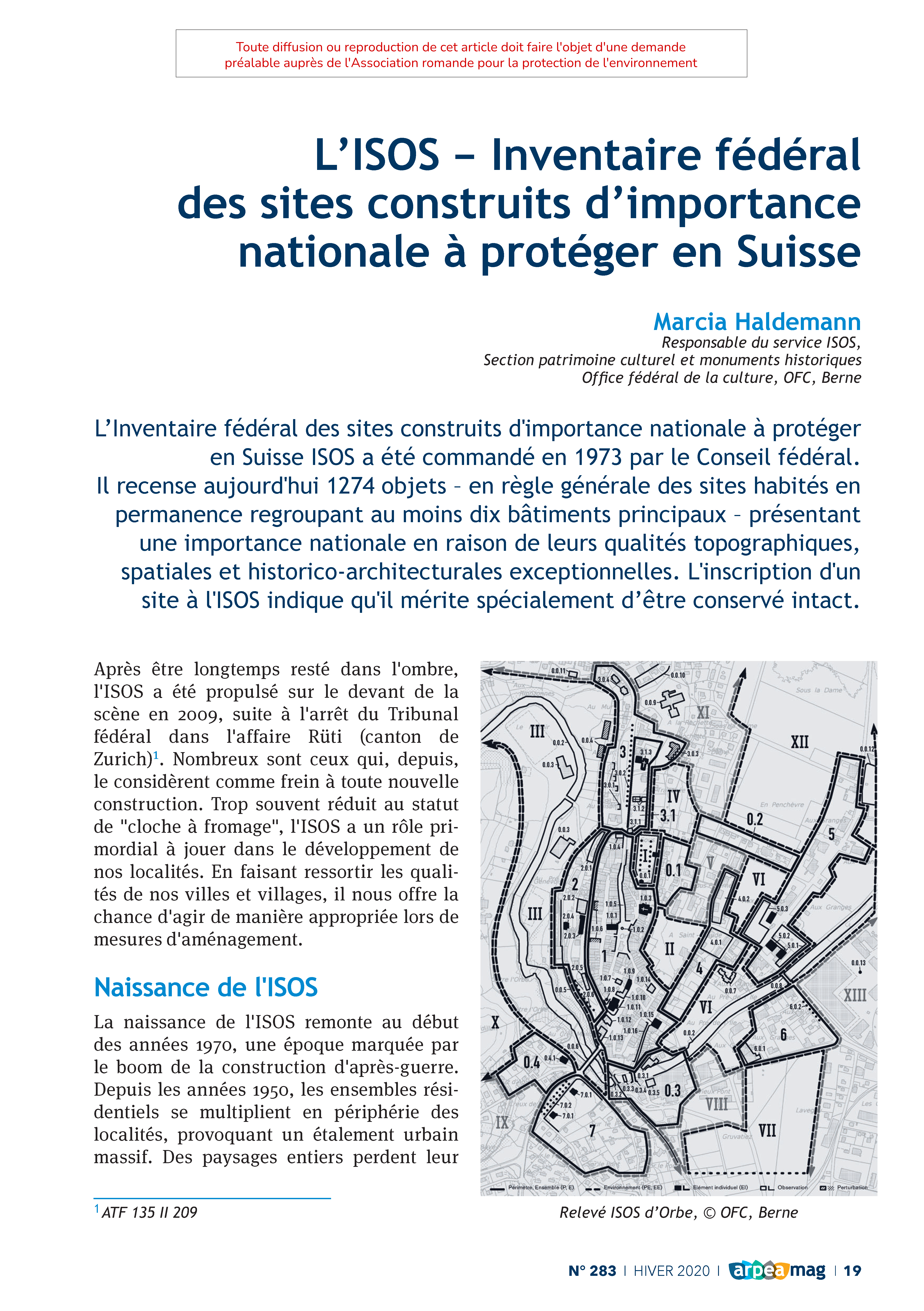 L’ISOS – Inventaire fédéral des sites construits d’importance nationale à protéger en Suisse