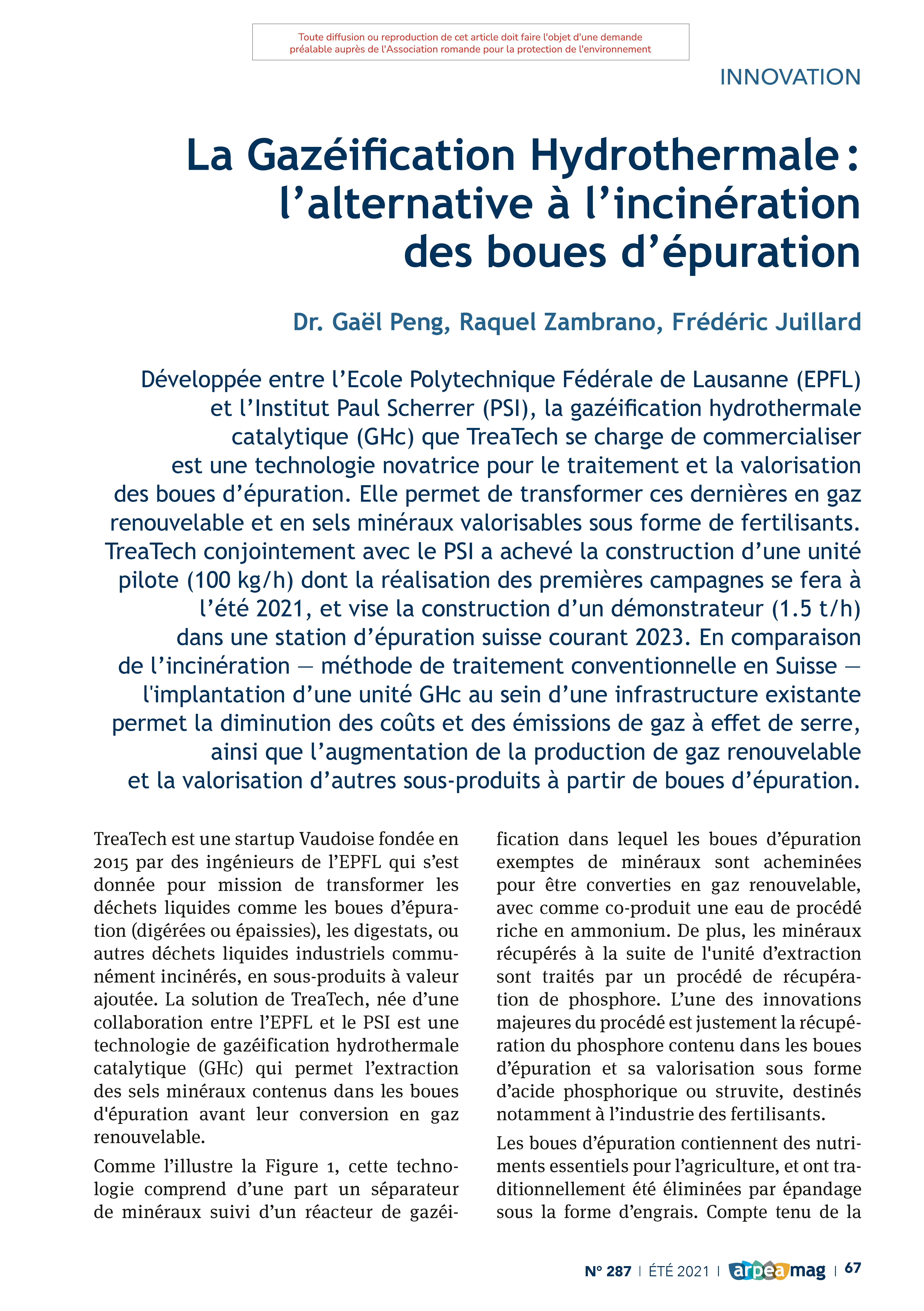 La Gazéification Hydrothermale : l’alternative à l’incinération des boues d’épuration