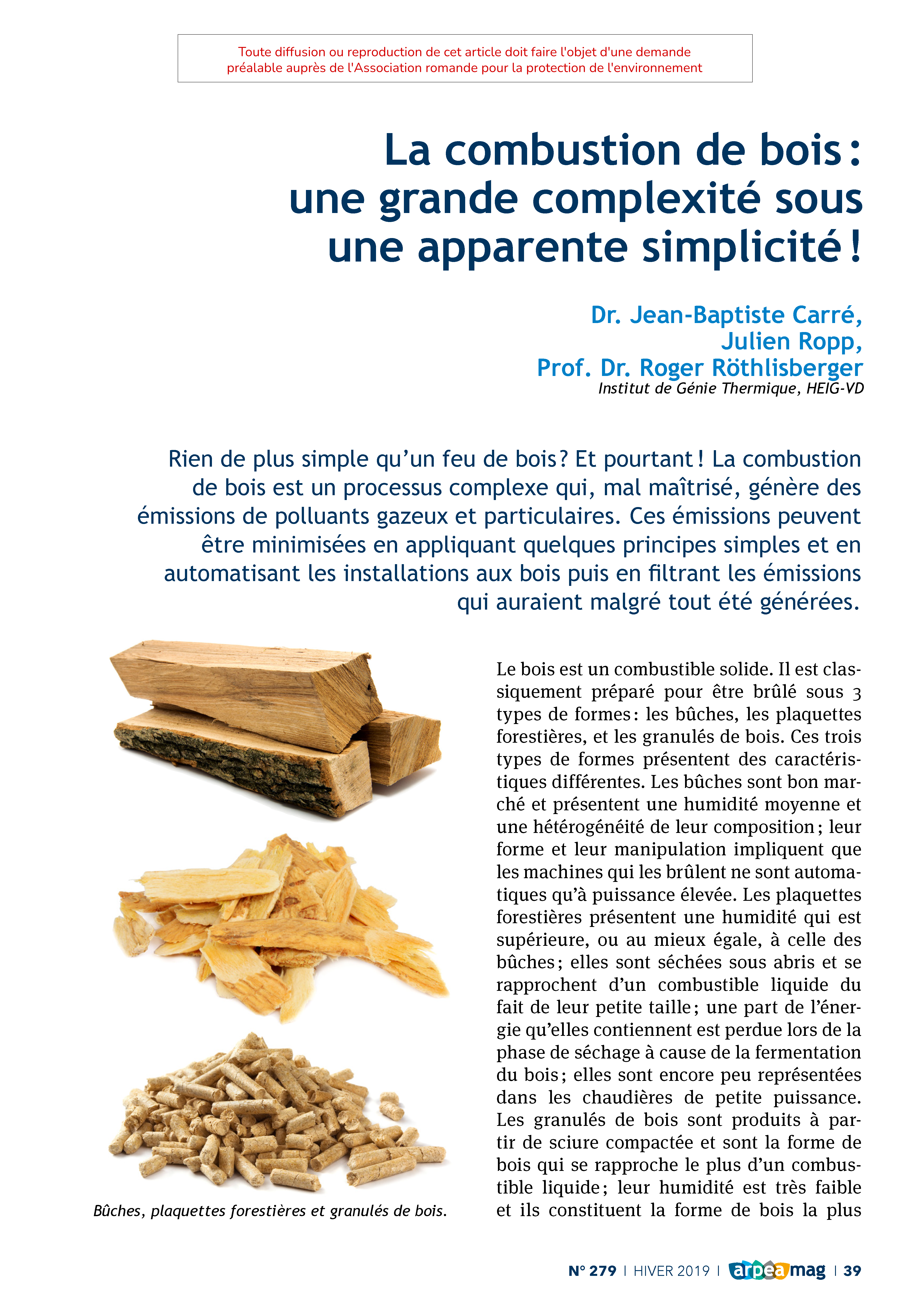 La combustion de bois : une grande complexité sous une apparente simplicité !