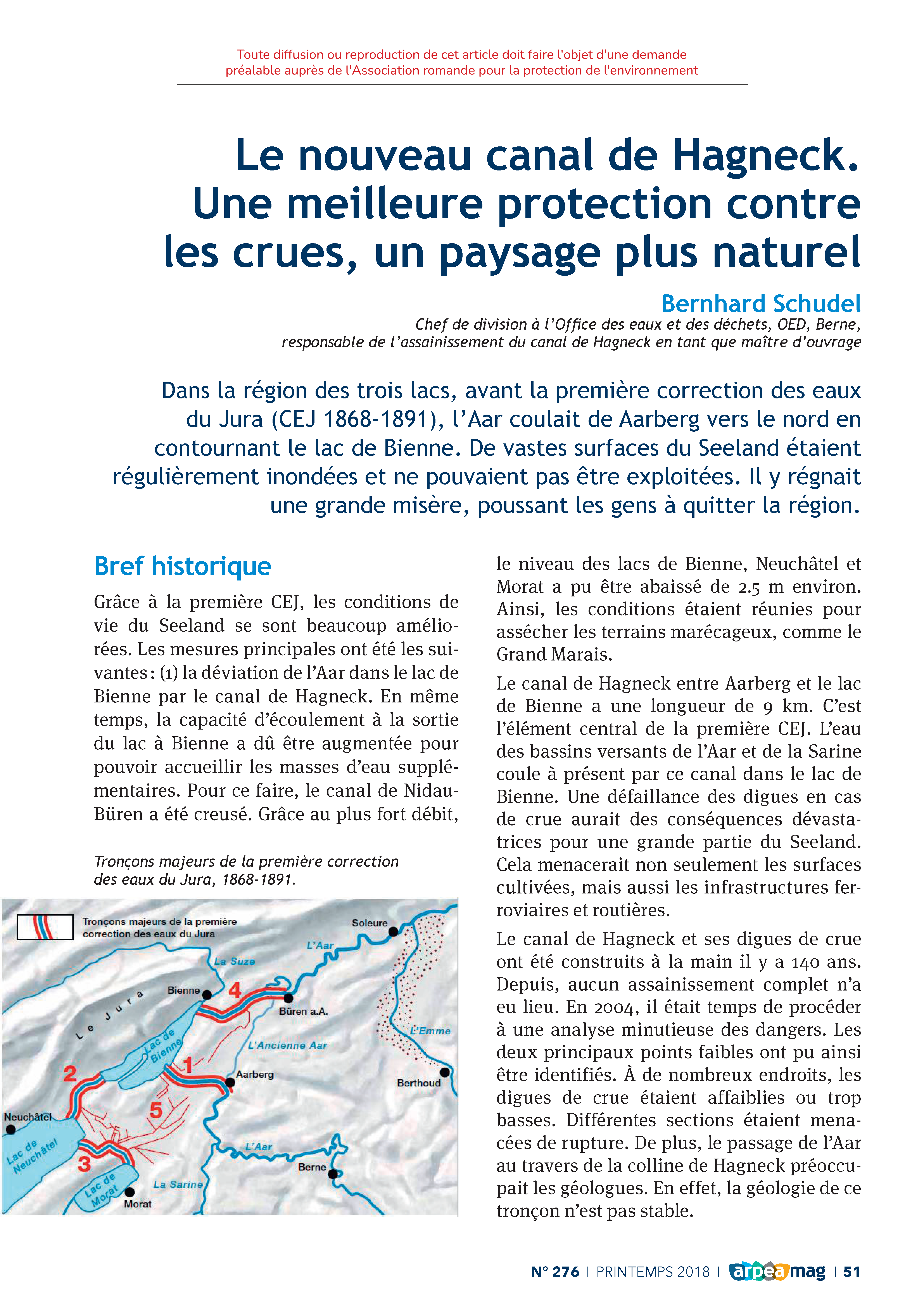 Le nouveau canal de Hagneck. Une meilleur protection contre les crues, un paysage plus naturel