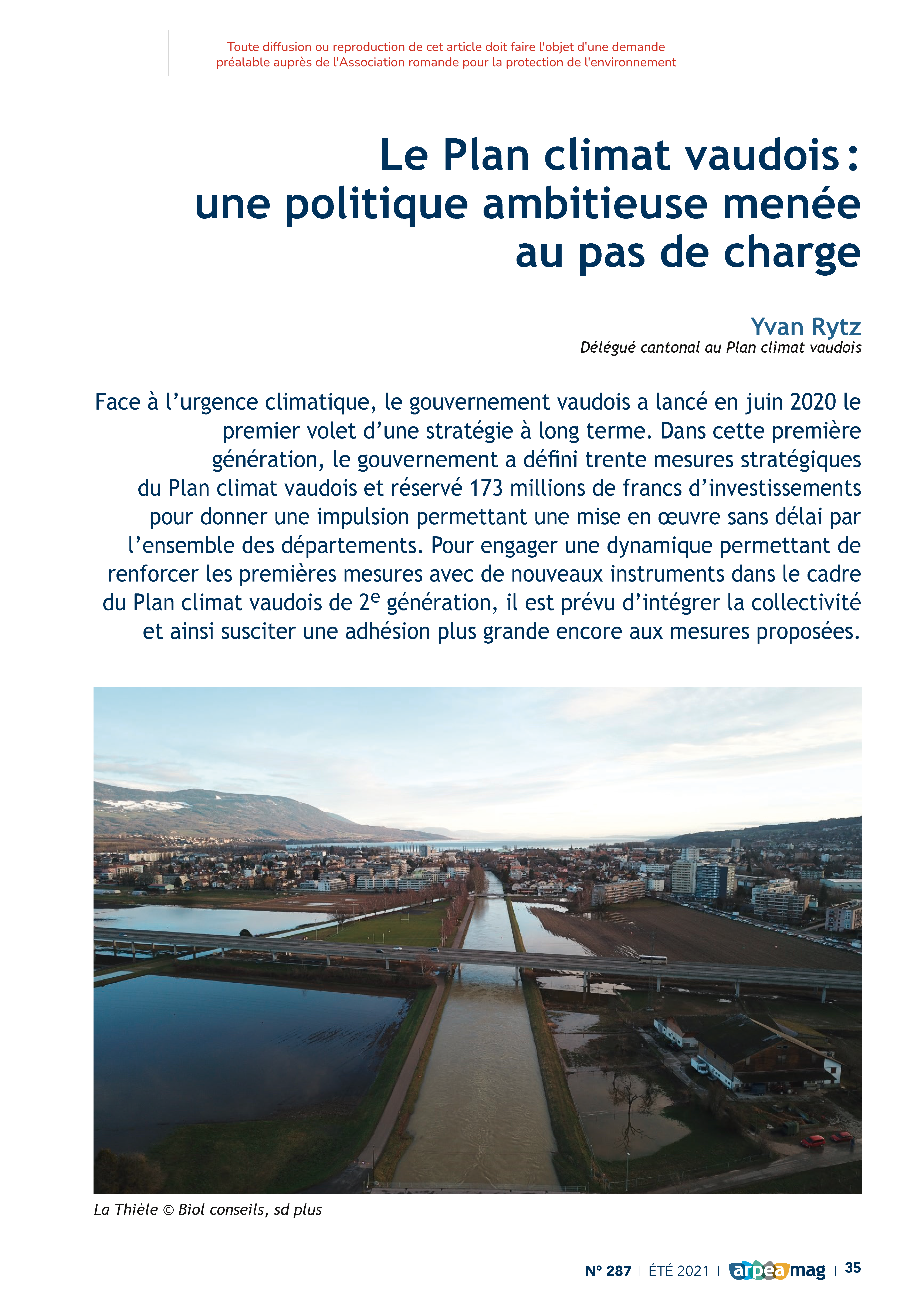 Le Plan climat vaudois : une politique ambitieuse menée au pas de charge