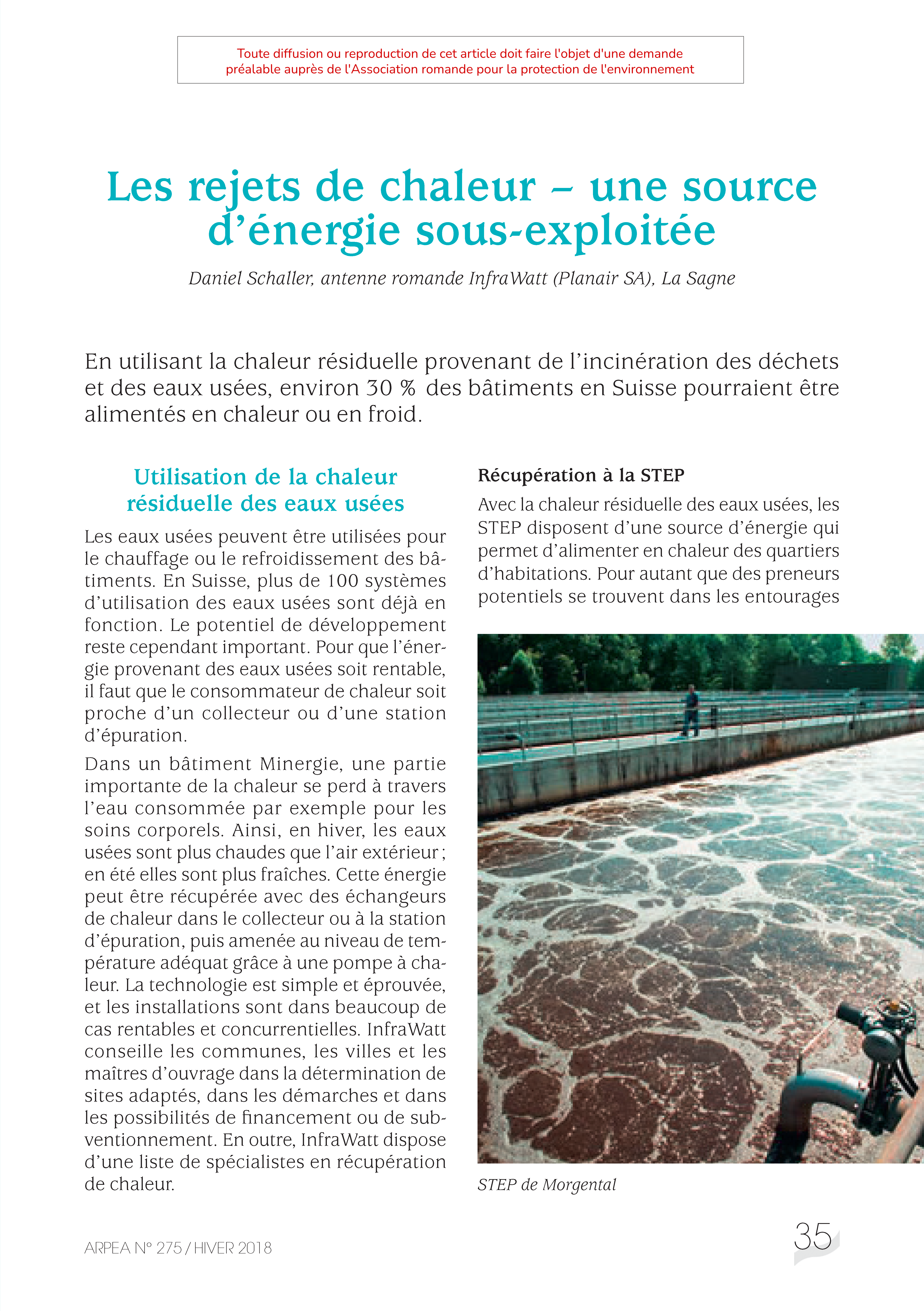 Les rejets de chaleur – une source d’énergie sous – exploitée