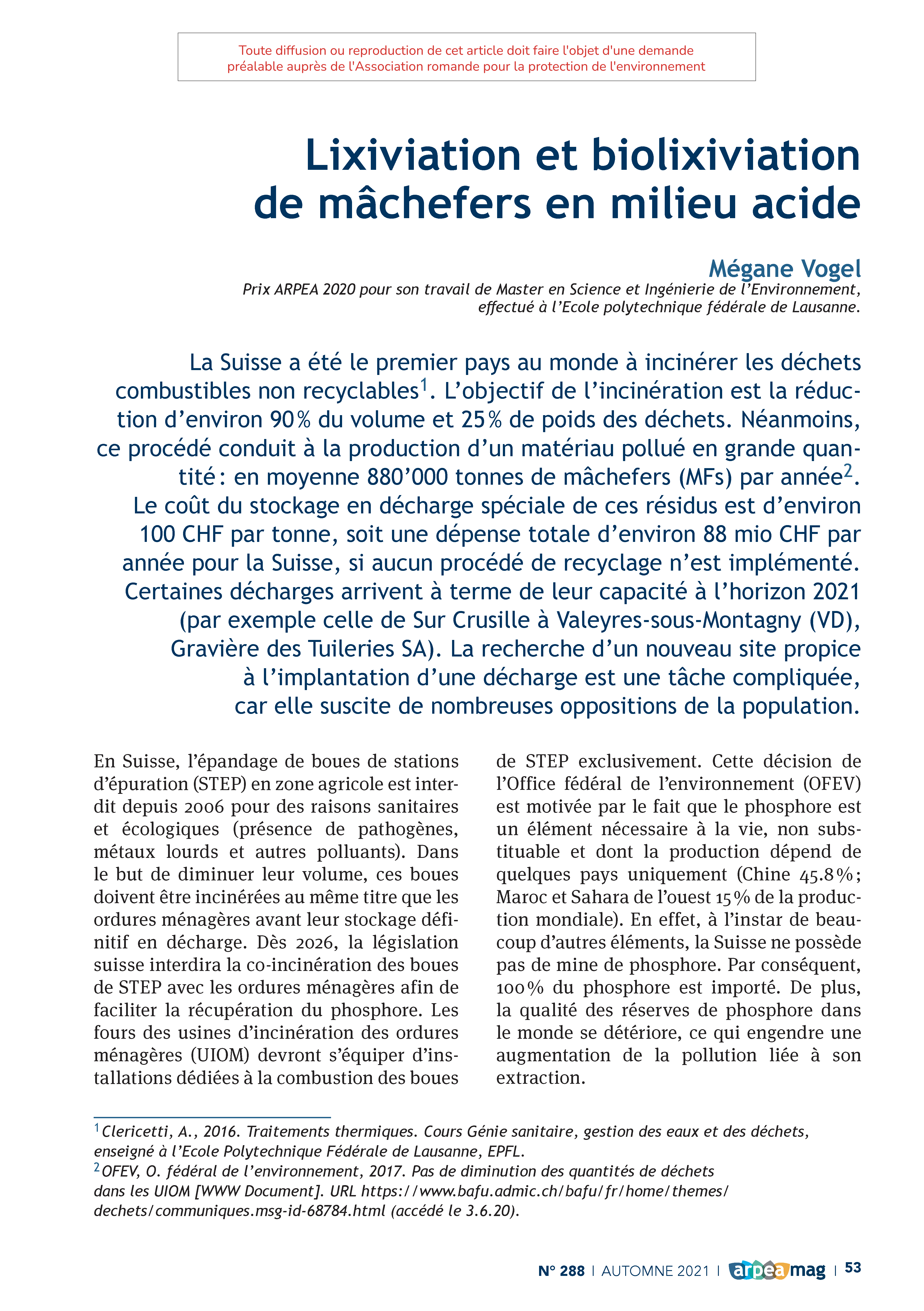Lixiviation et biolixiviation de mâchefers en milieu acide