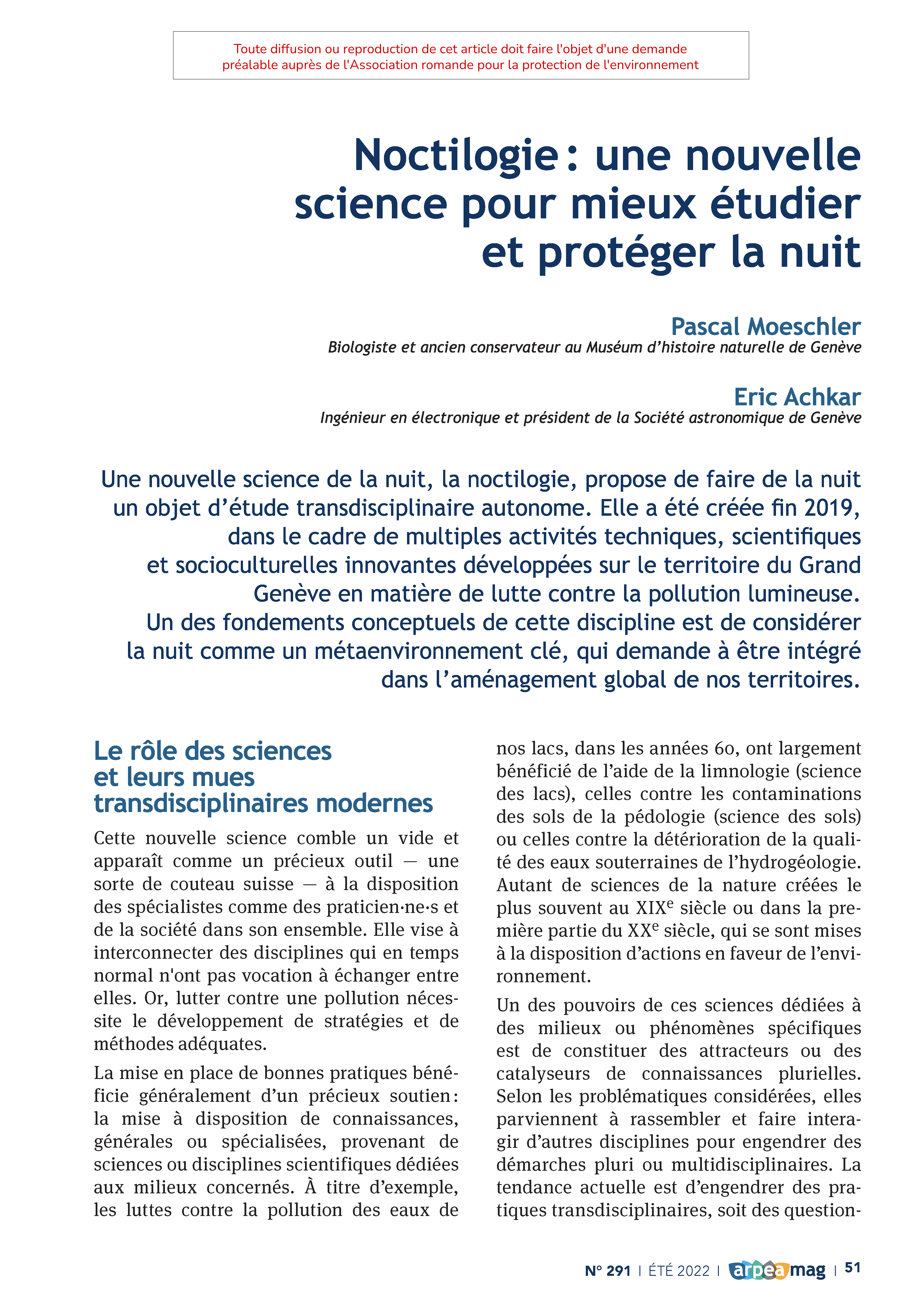Noctilogie : une nouvelle science pour mieux étudier et protéger la nuit
