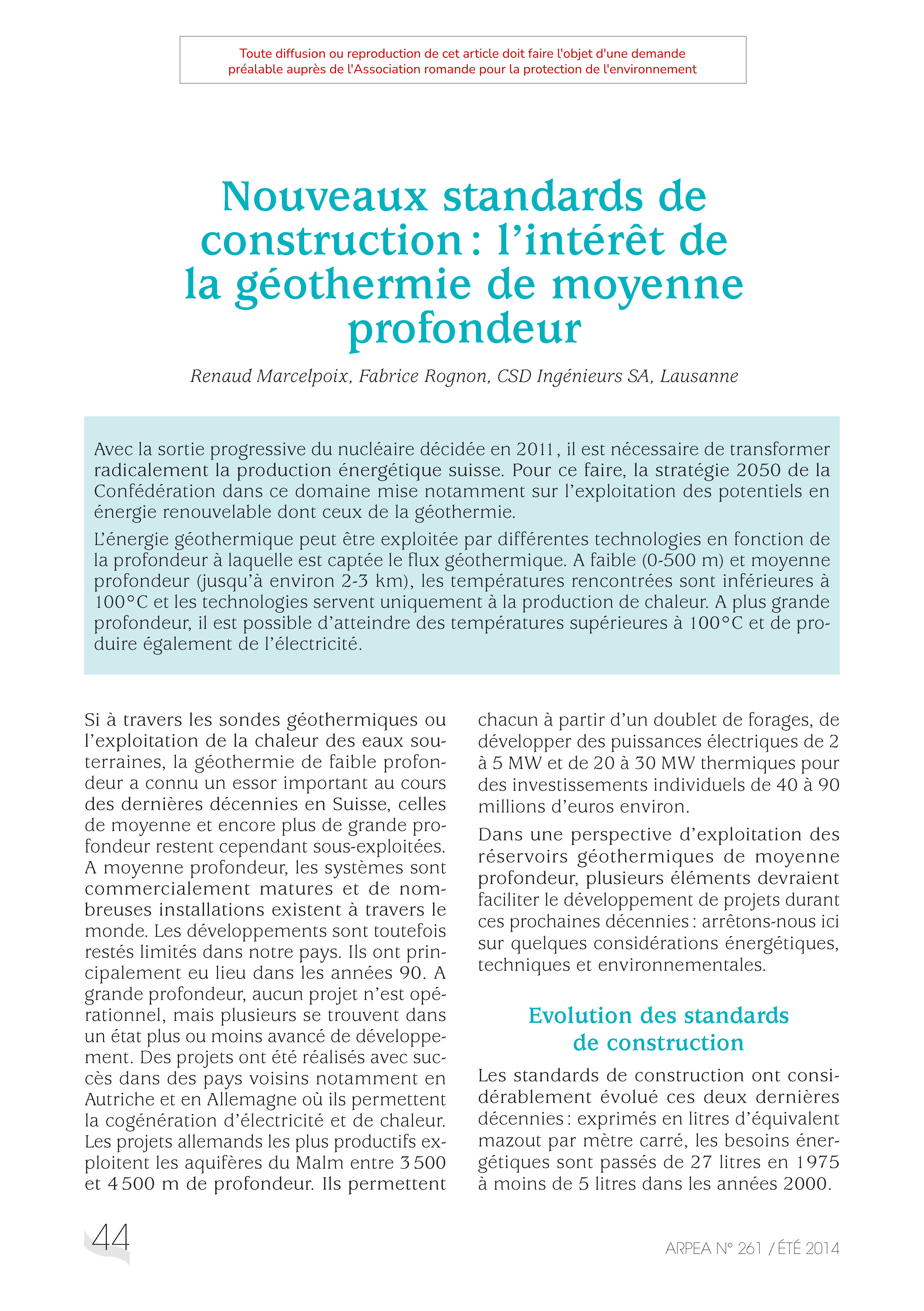 Nouveaux standards de construction : l’intérêt de la géothermie de moyenne profondeur