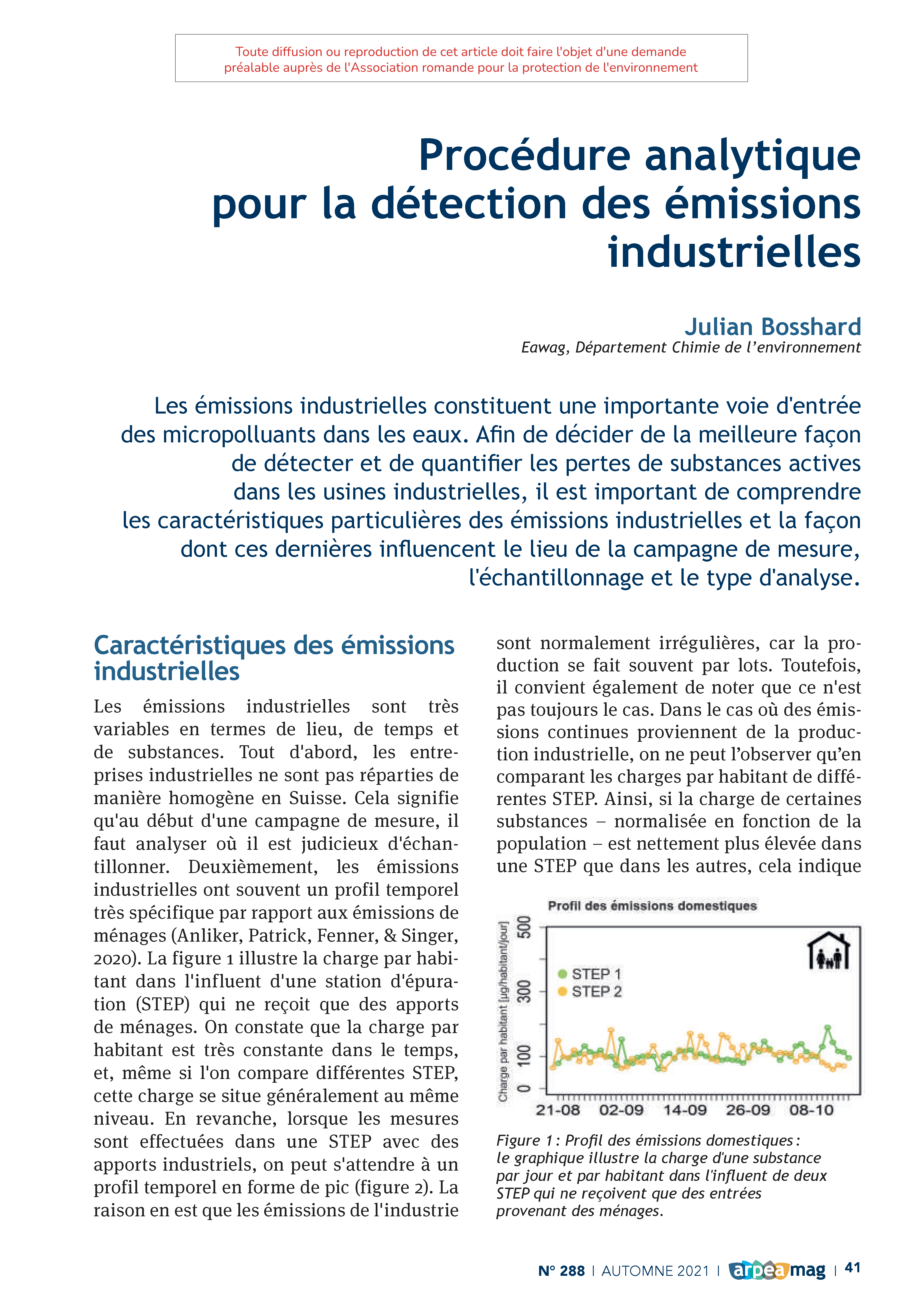 Procédure analytique pour la détection des émissions industrielles