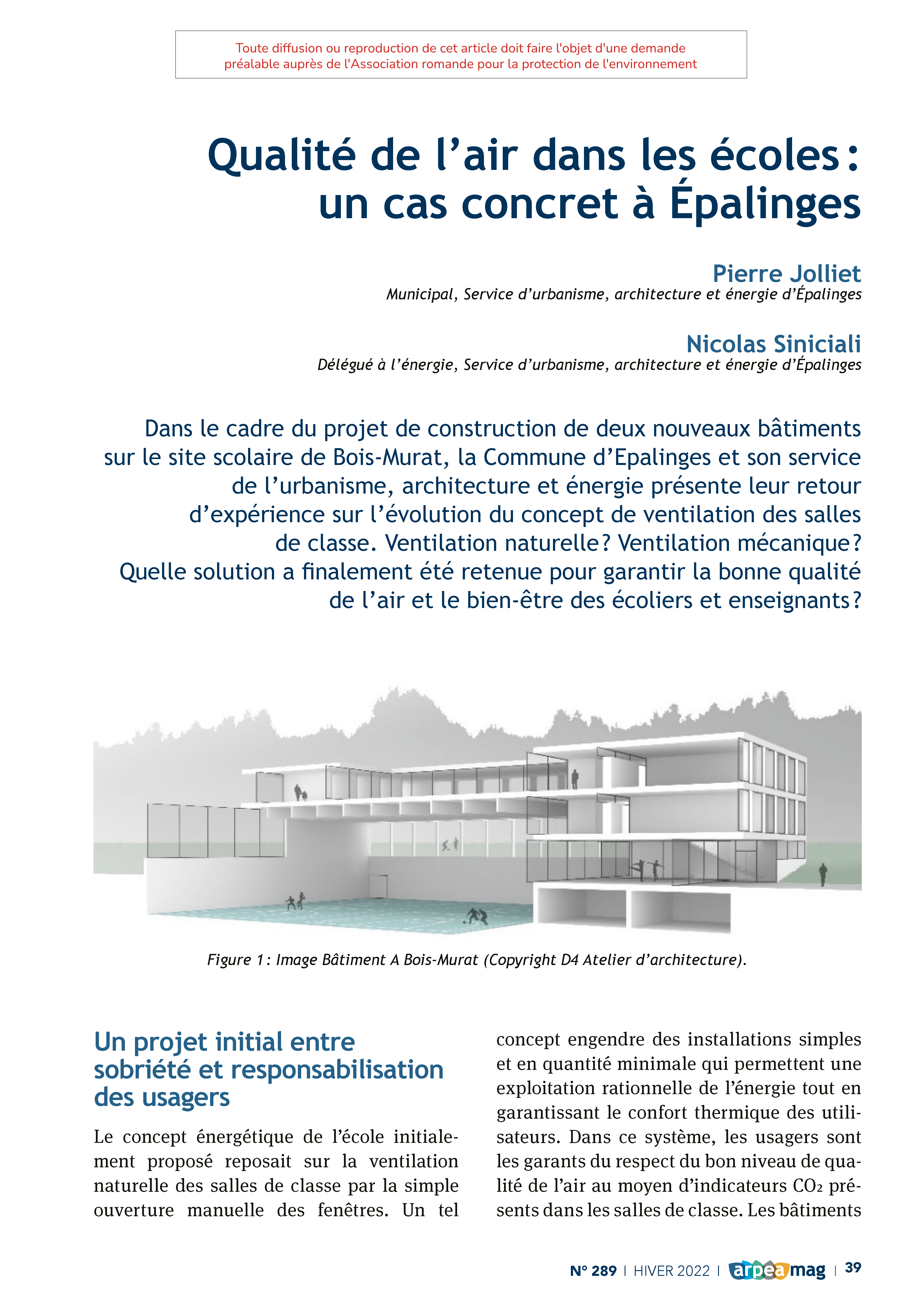 Qualité de l’air dans les écoles : un cas concret à Épalinges