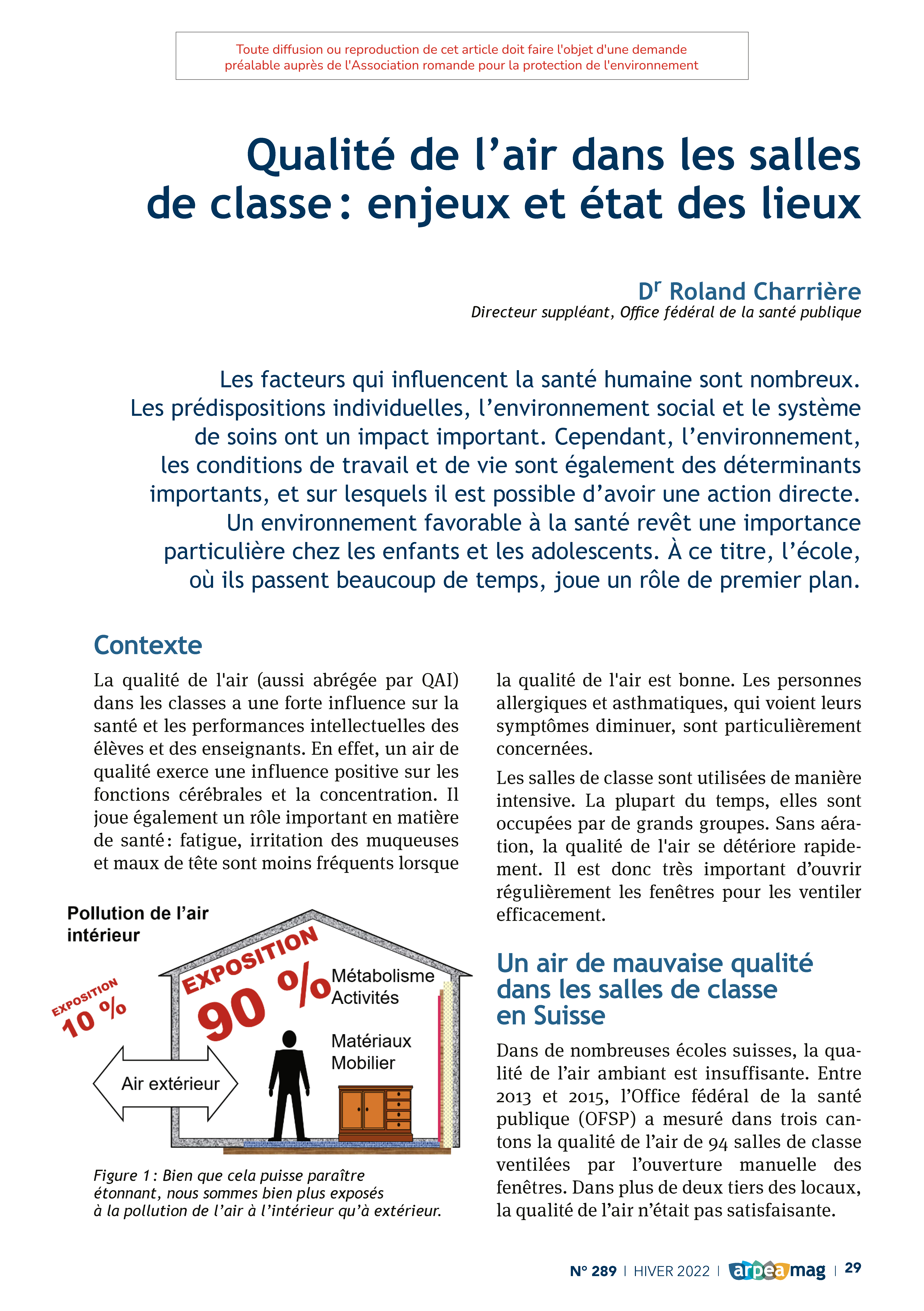 Qualité de l’air dans les salles de classe : enjeux et état des lieux