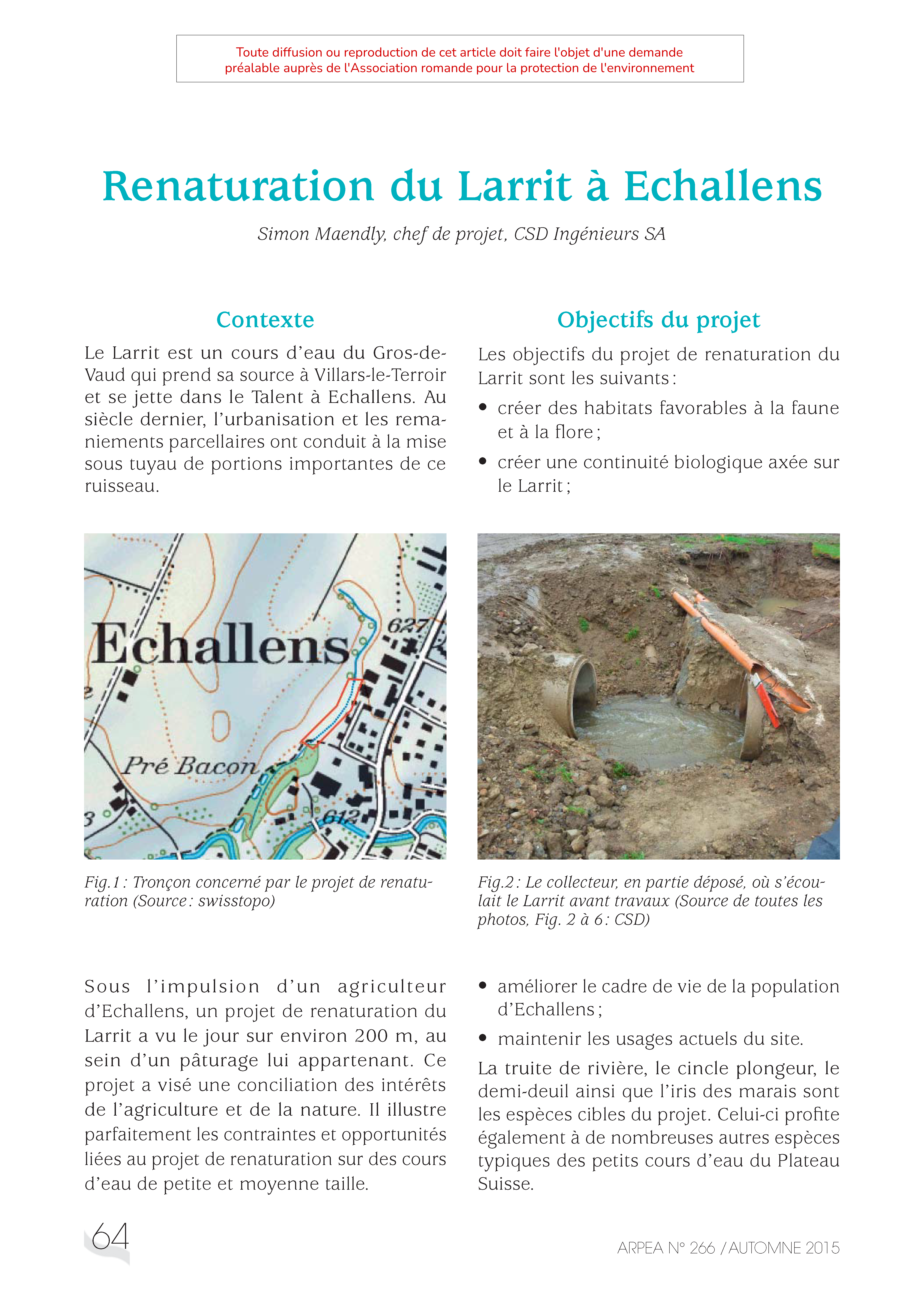 Renaturation du Larrit à Echallens