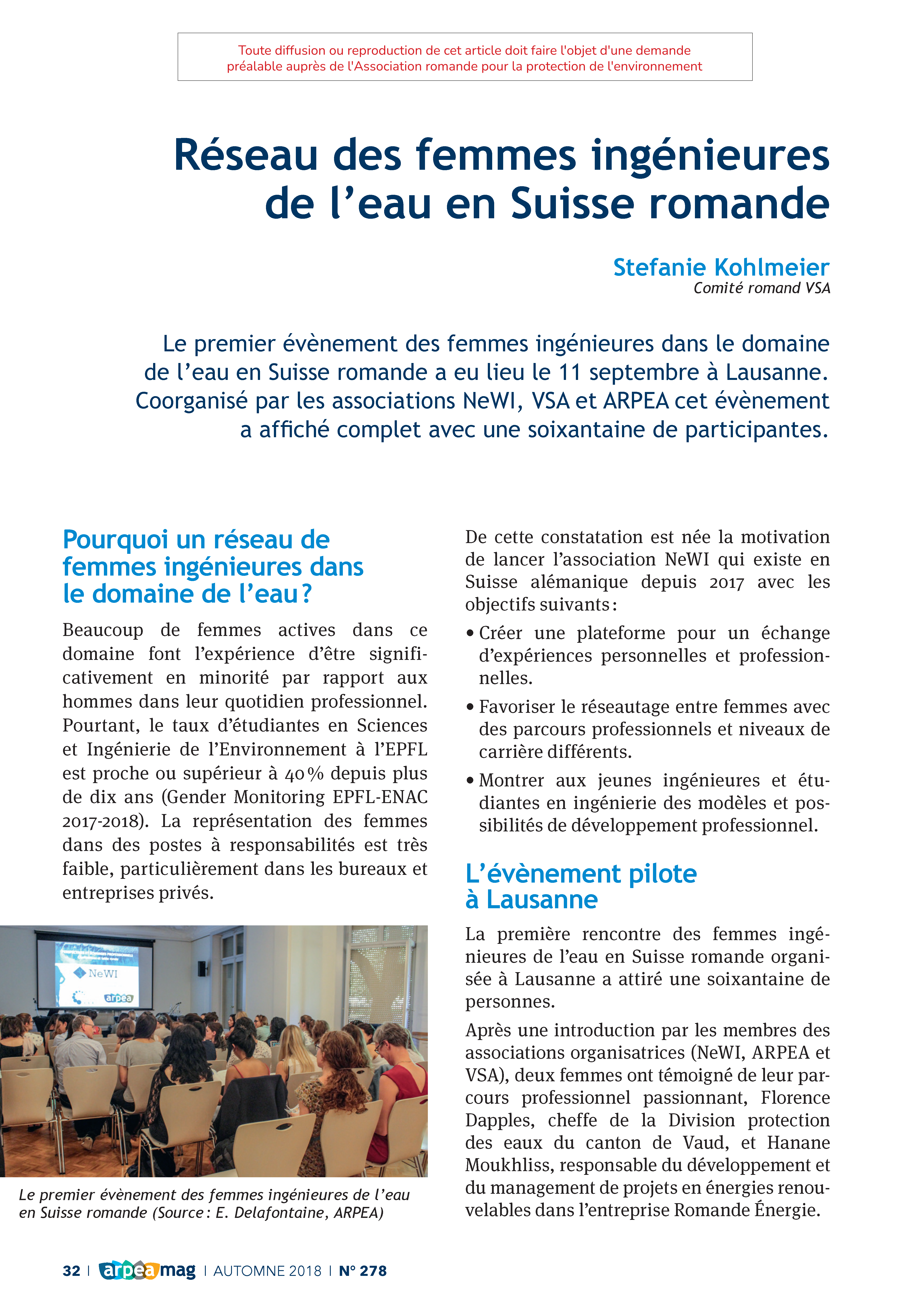 Réseau des femmes ingénieures de l’eau en Suisse romande