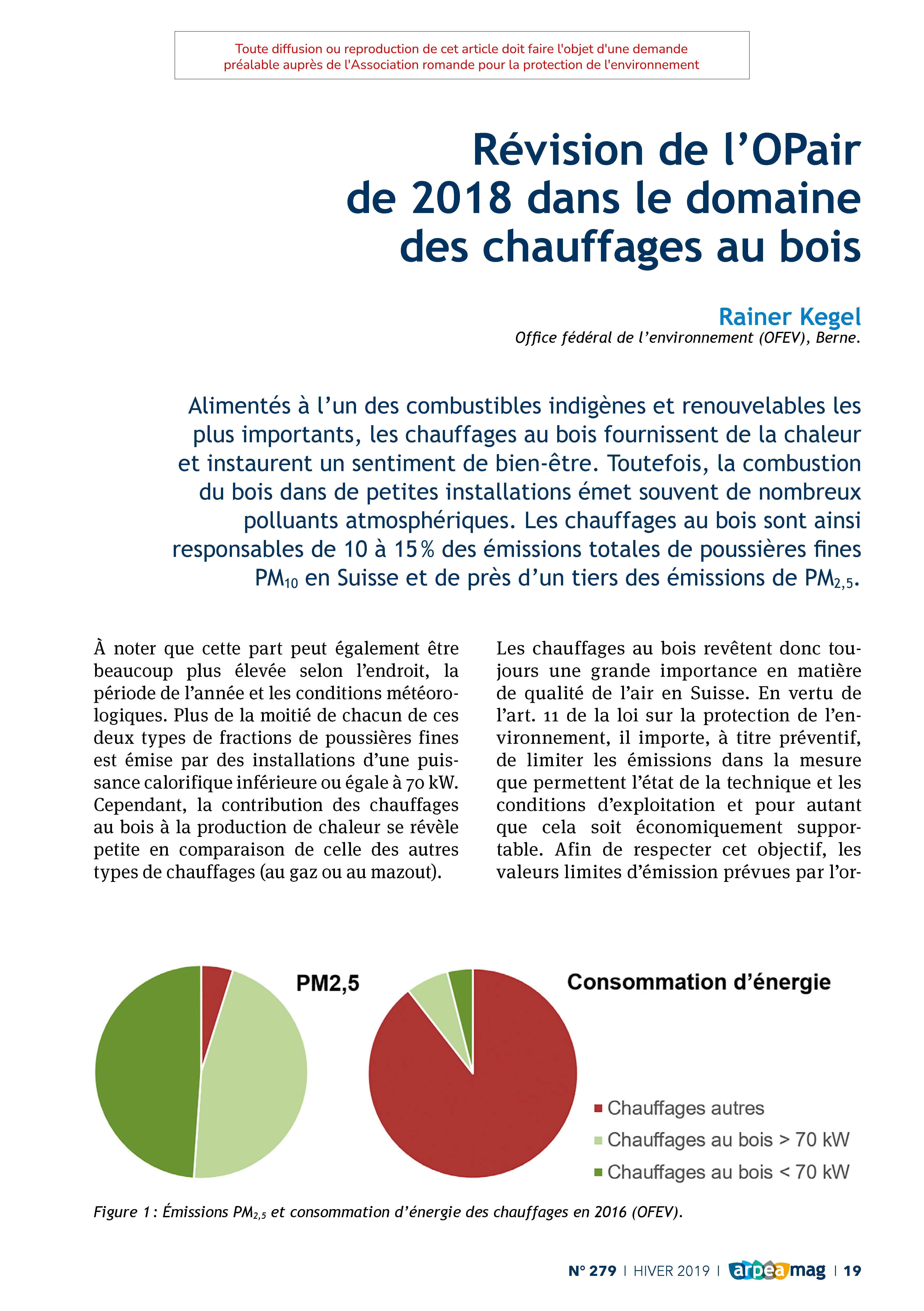 Révision de l’OPair de 2018 dans le domaine des chauffages au bois