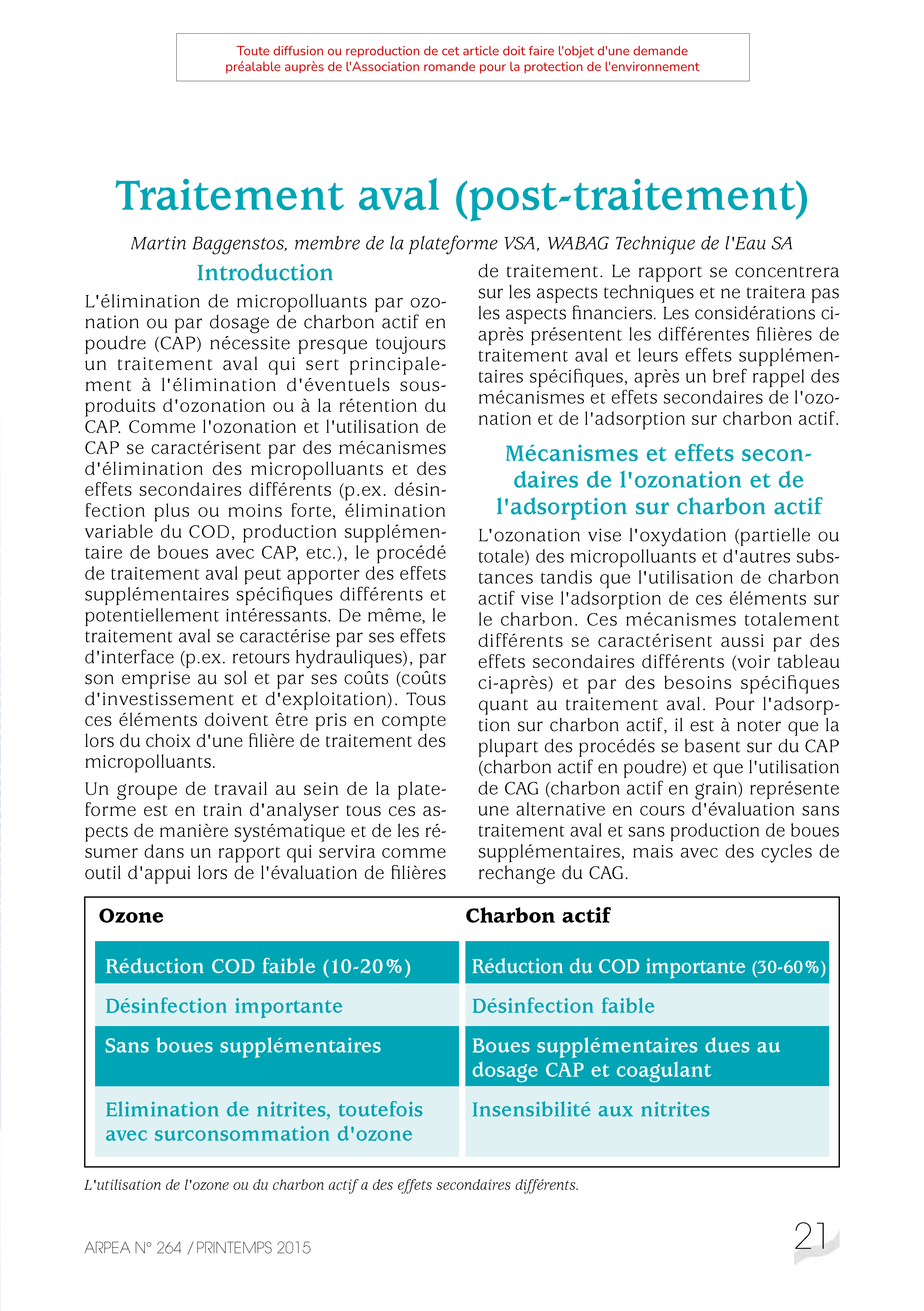 Traitement aval ( post-traitement )