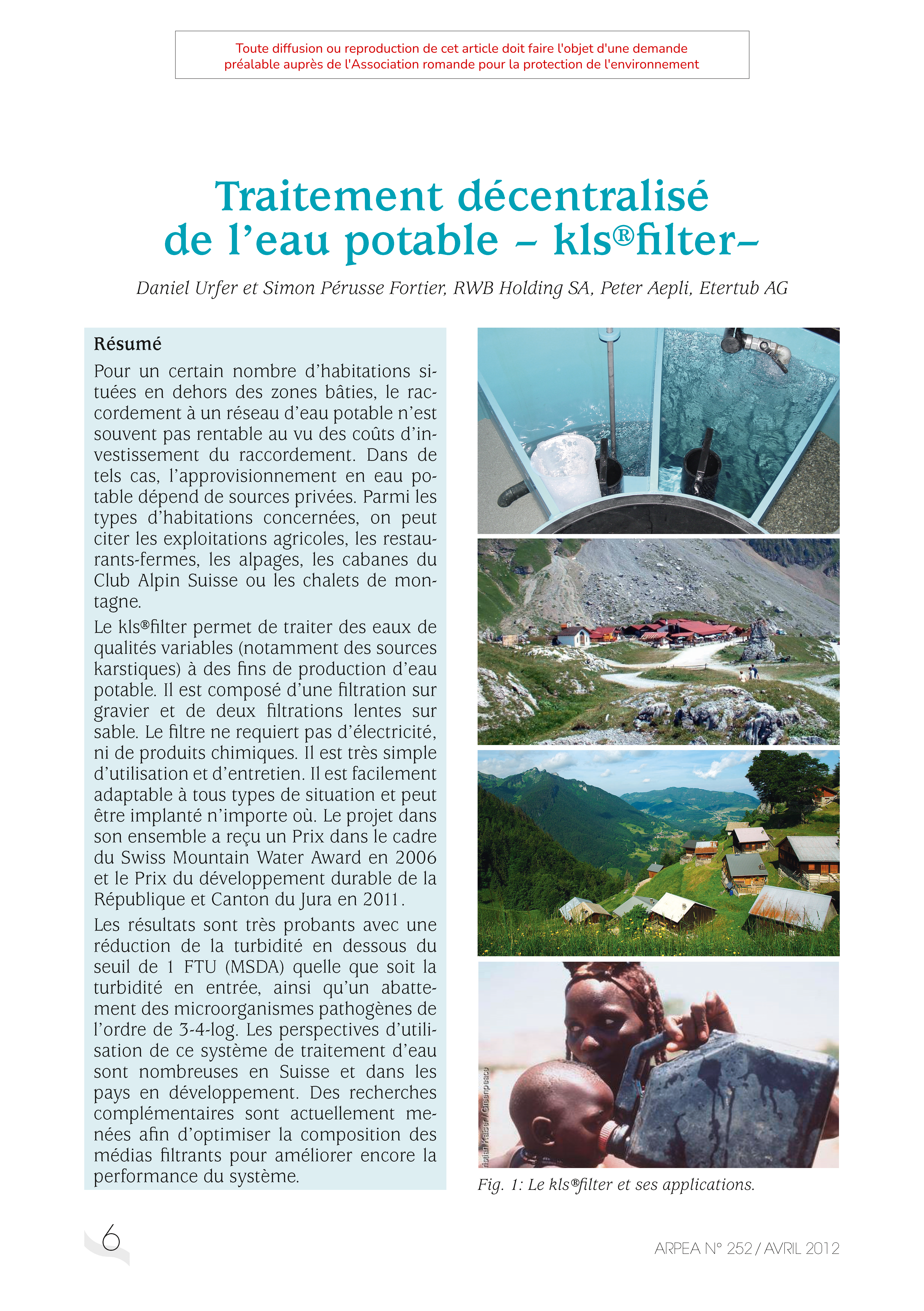 Traitement décentralisé de l’eau potable-klsfilter-