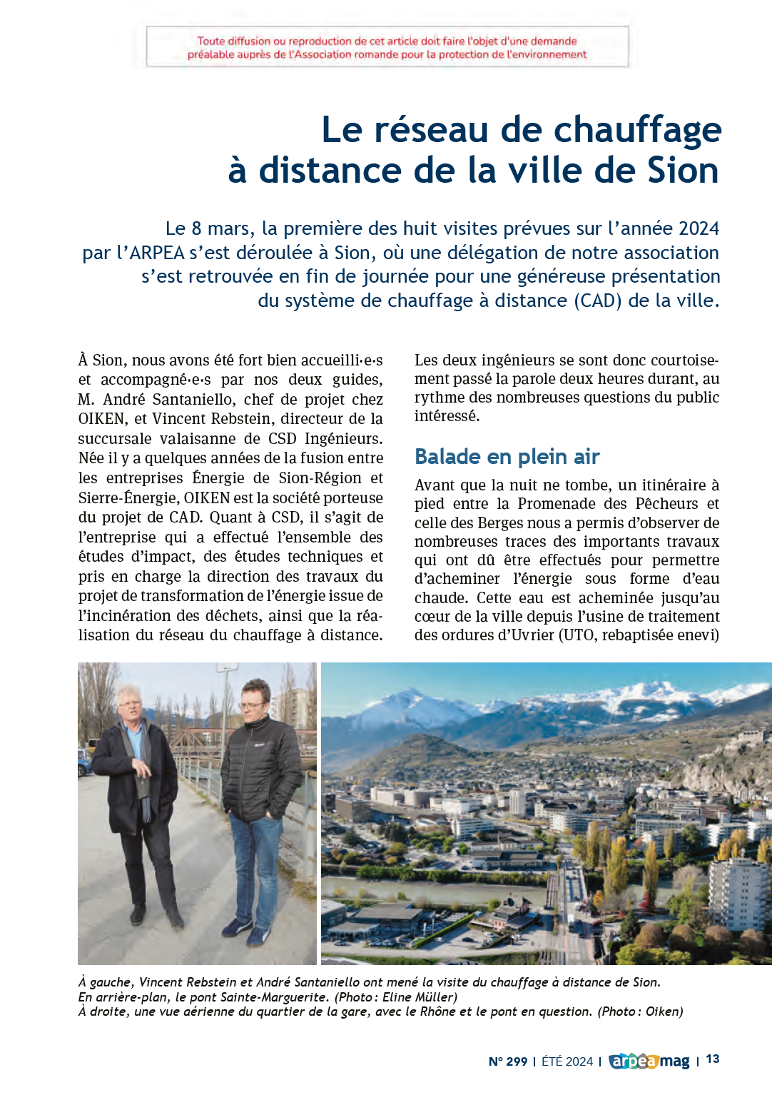 Le réseau de chauffage à distance de la ville de Sion